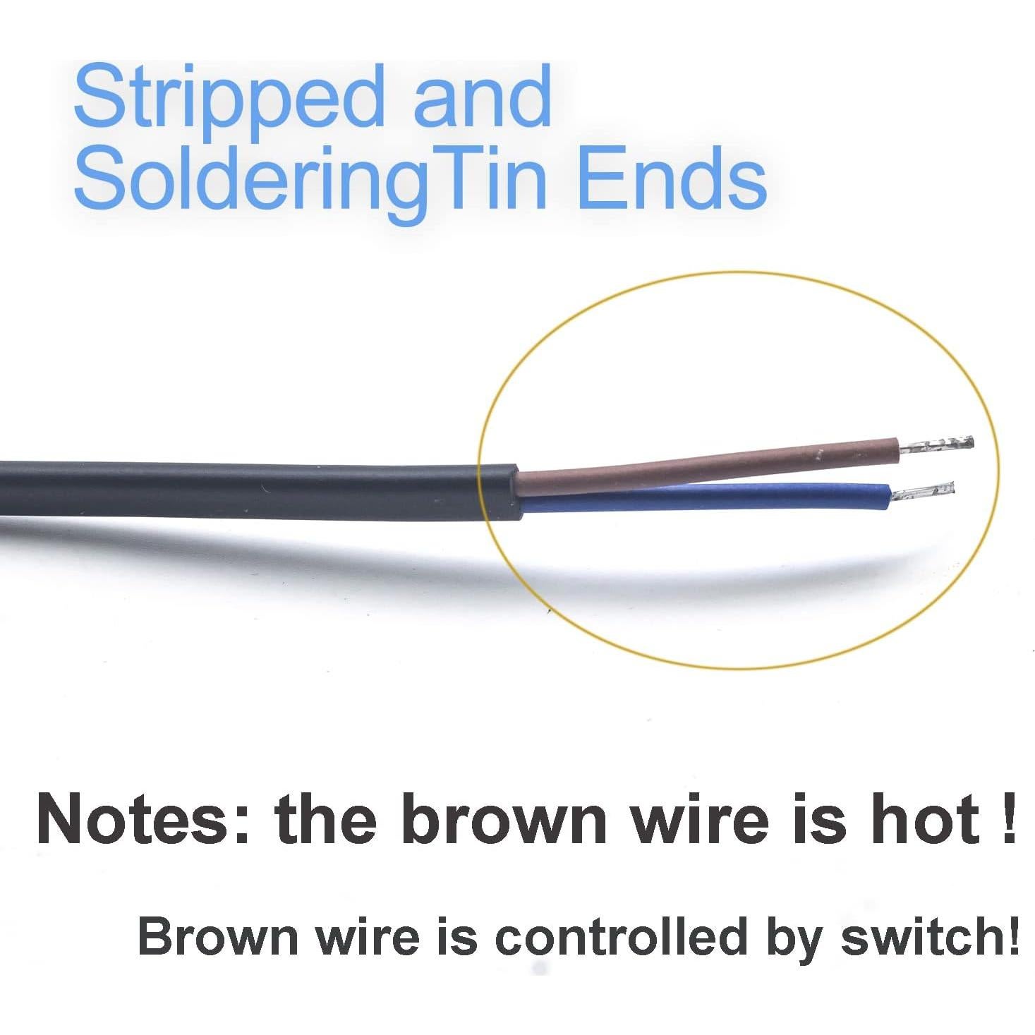 Cable de lámpara YKOPEO con interruptor y enchufe 1.83m - Paquete de 4