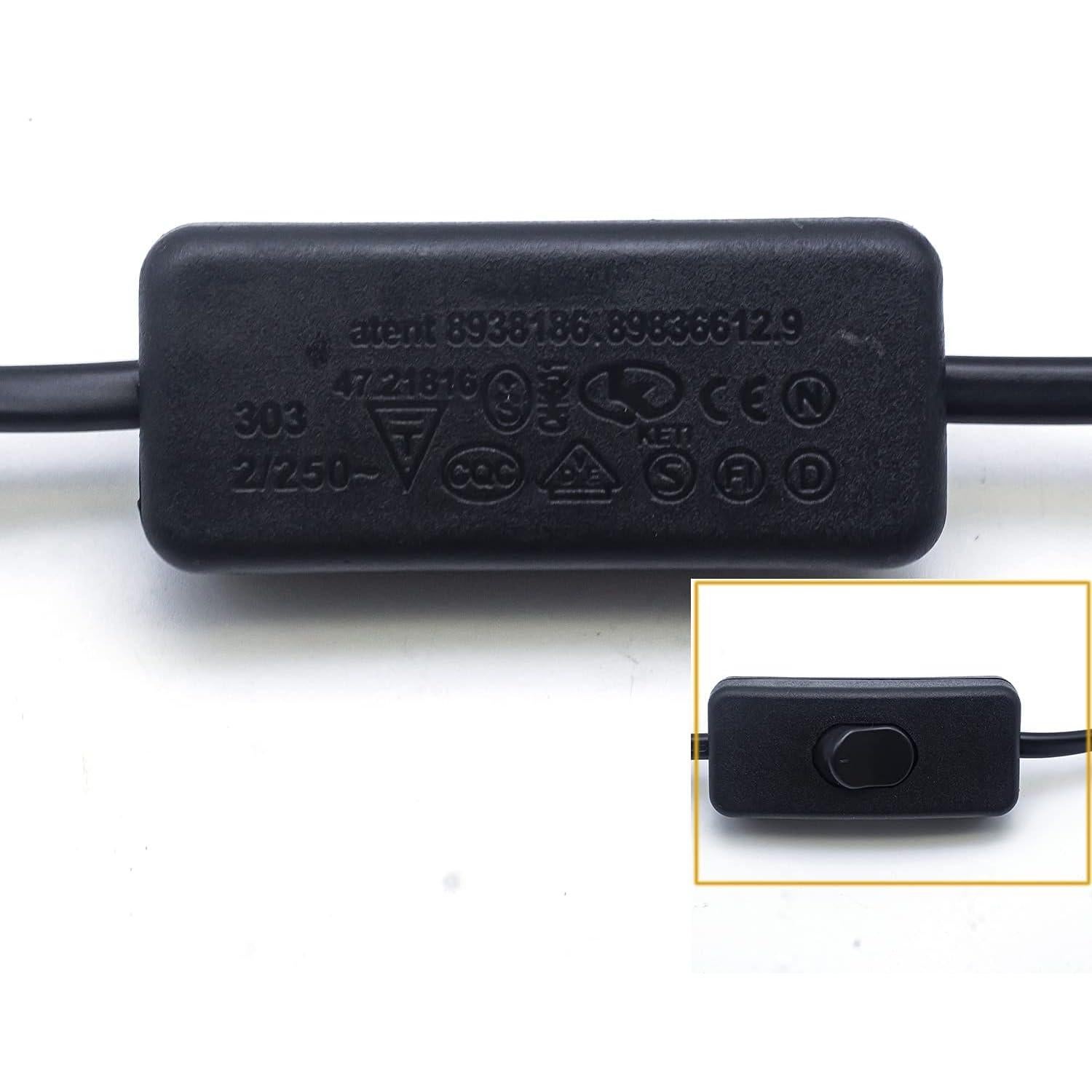 Cable de lámpara YKOPEO con interruptor y enchufe 1.83m - Paquete de 4