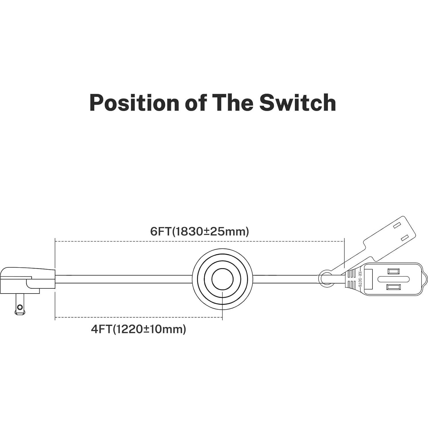 Cable de Extensión FIRMERST 3 Salidas con Interruptor de Pie 1.83m