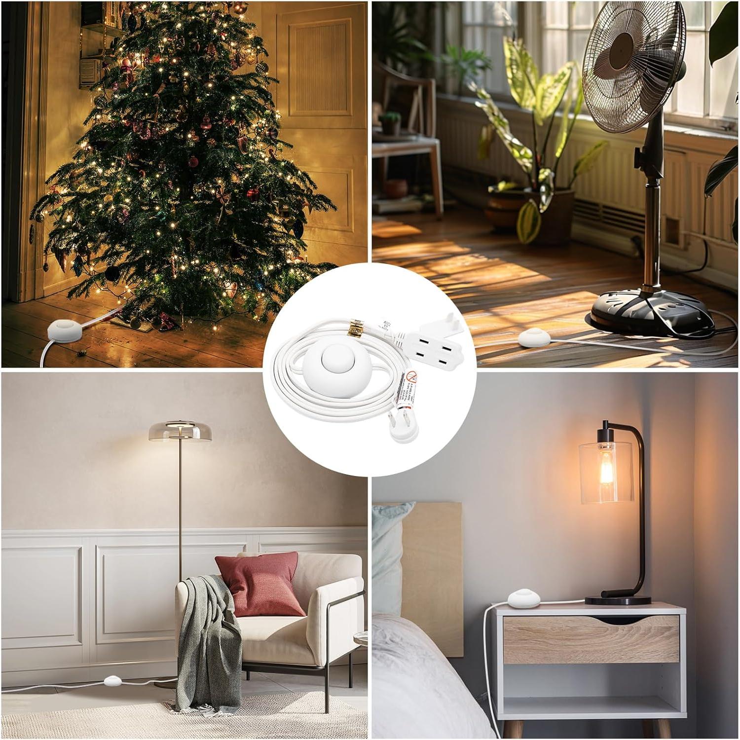 Cable de Extensión FIRMERST 3 Salidas con Interruptor de Pie 1.83m