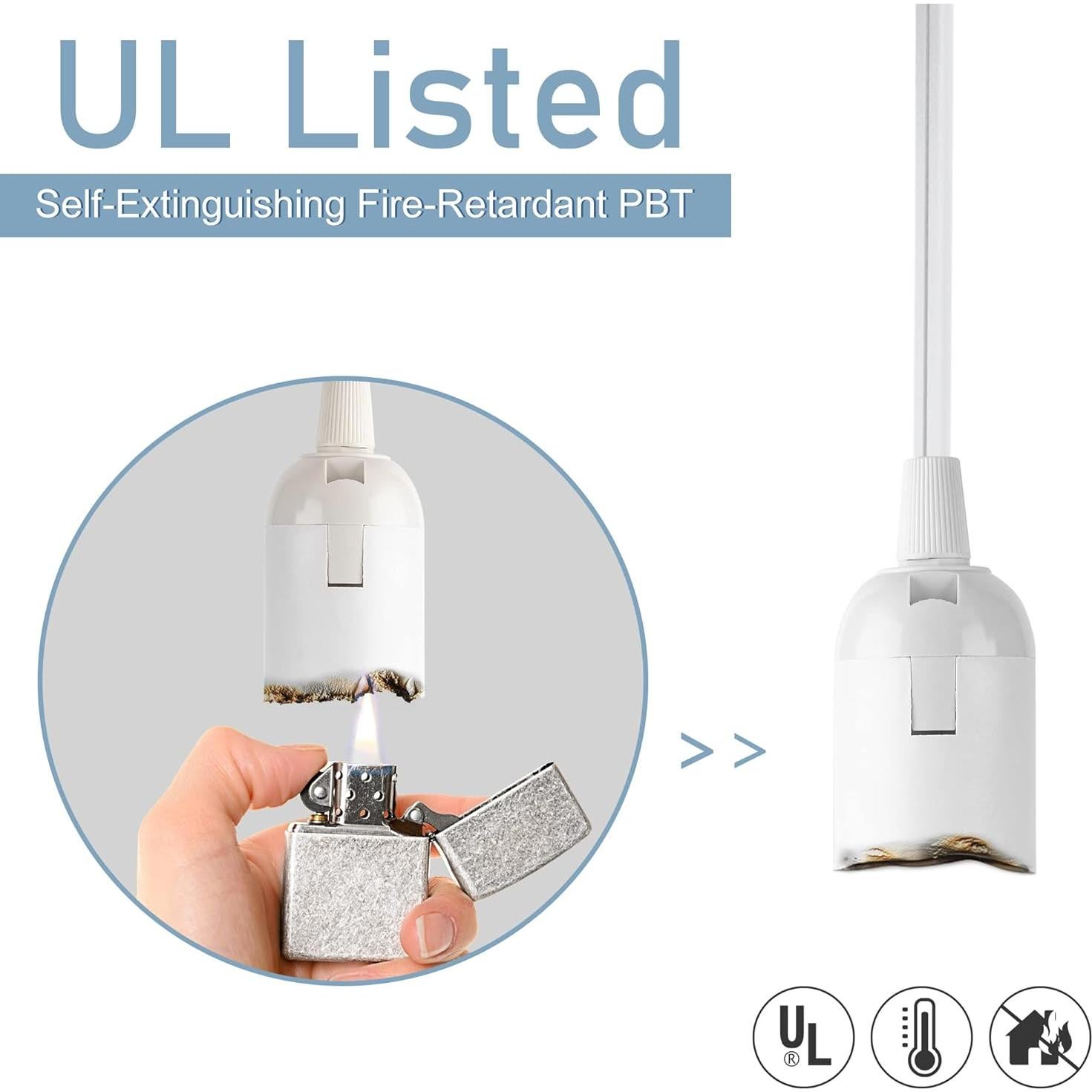 Cable de lámpara colgante JACKYLED 2-Pack 6.1m E26 E27 360W