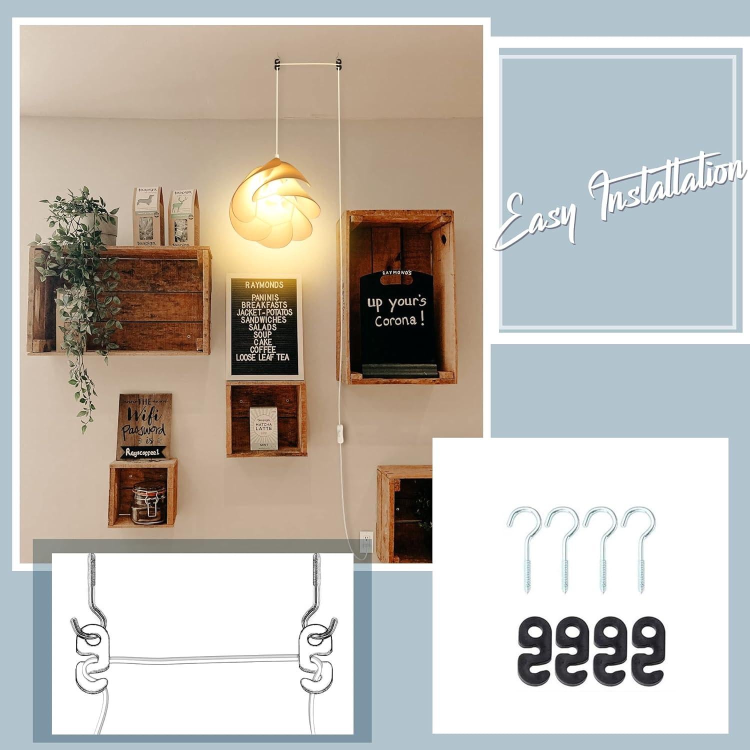 Cable de lámpara colgante JACKYLED 2-Pack 6.1m E26 E27 360W