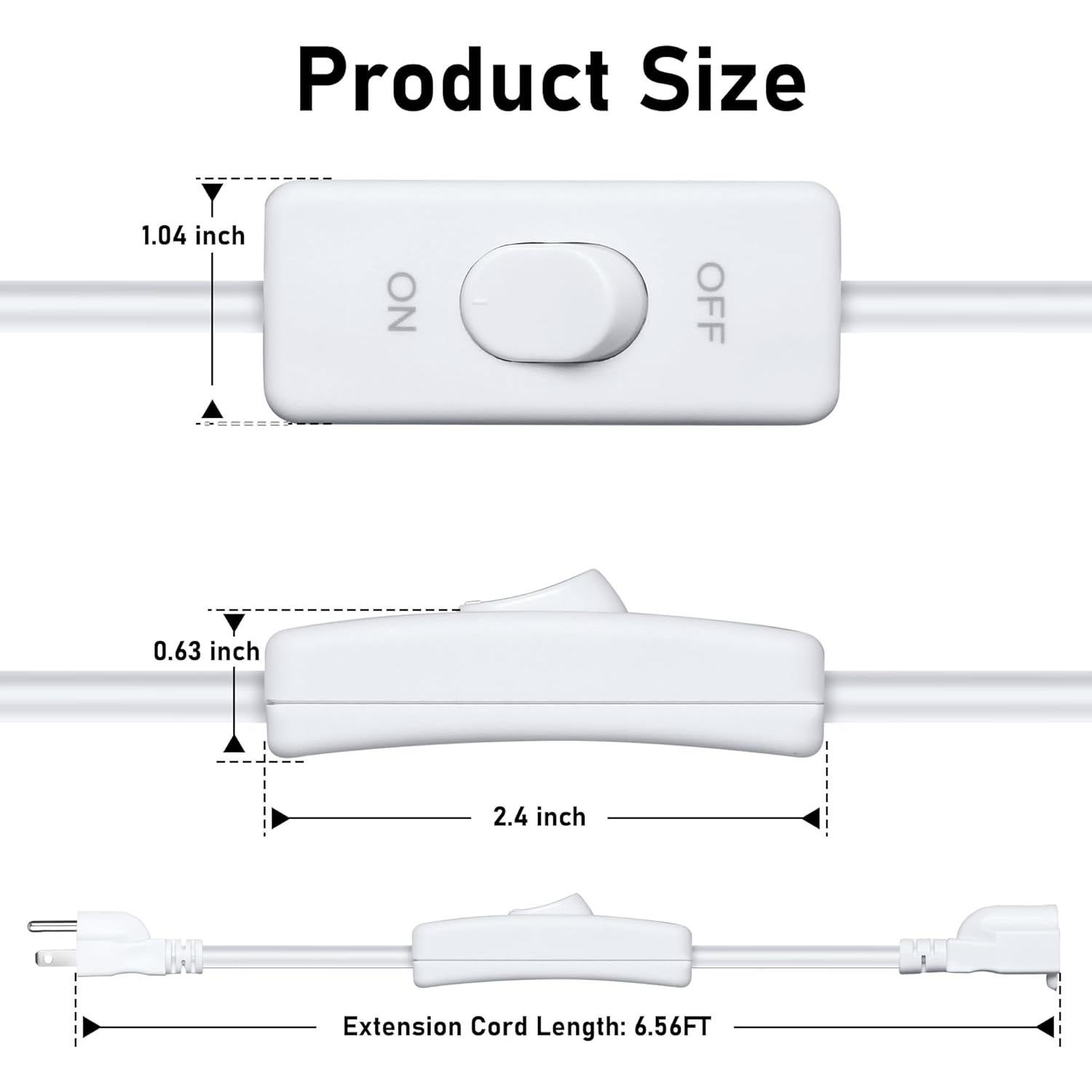 Cable de Extensión HLCORD 2m con Interruptor 18AWG Blanco