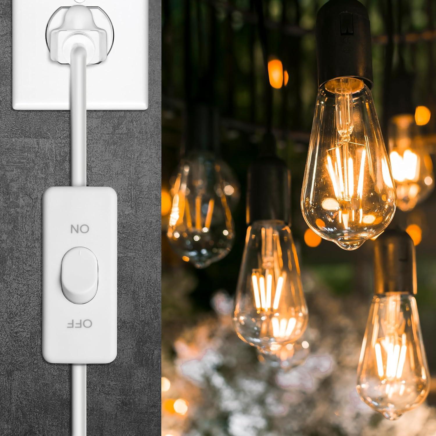 Cable de Extensión HLCORD 2m con Interruptor 18AWG Blanco