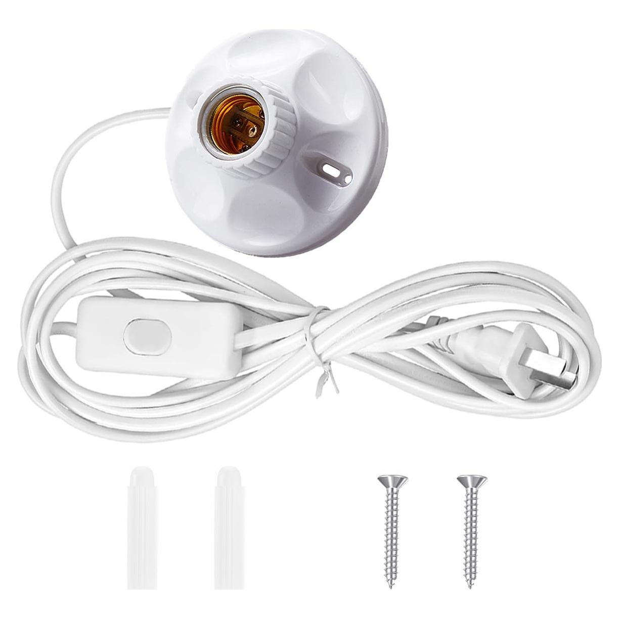 Base de lámpara E26/E27 con cable de 7.62m y switch RKOZCSTA