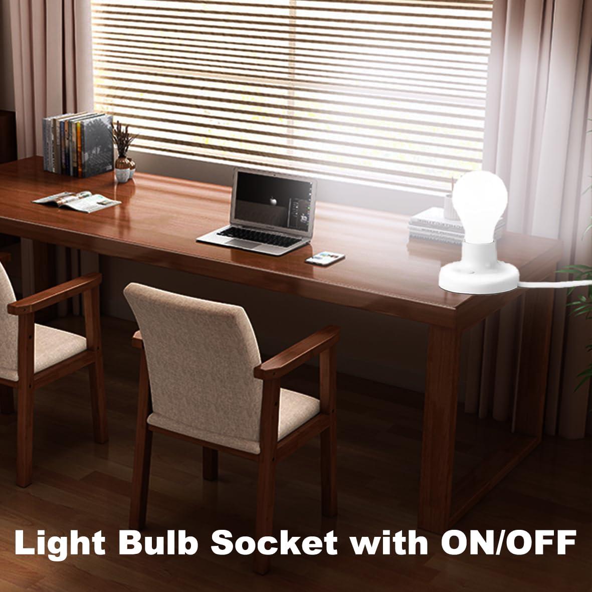 Base de lámpara E26/E27 con cable de 7.62m y switch RKOZCSTA