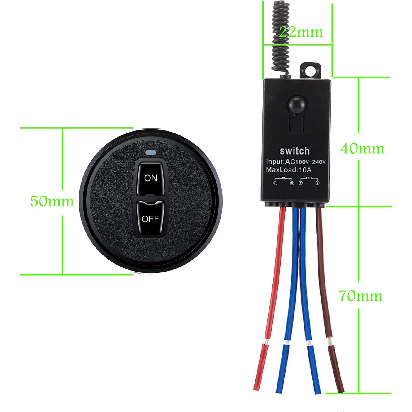 Kit Interruptor Remoto Inalámbrico Meskliu 10A 100m