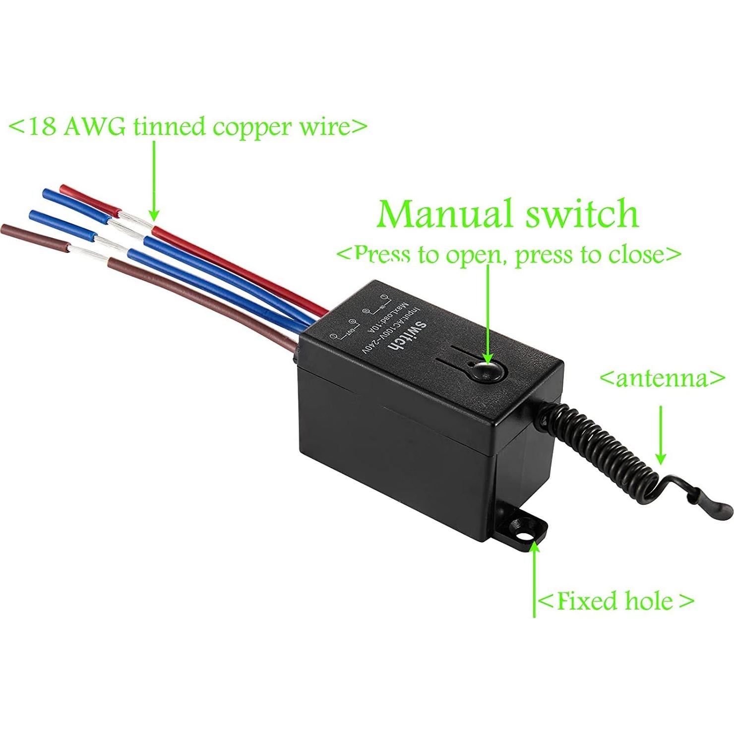 Kit Interruptor Remoto Inalámbrico Meskliu 10A 100m