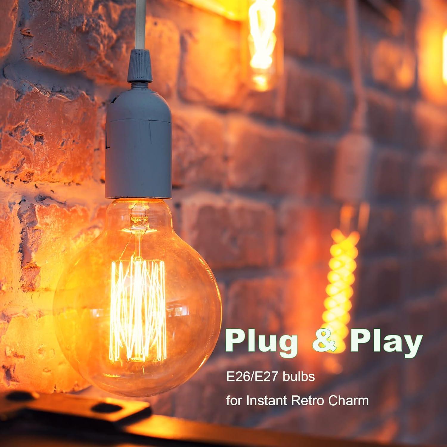 Cordón de Luz Colgante Zarnicy 4.88 m E26/E27 Blanco 2 Paquete