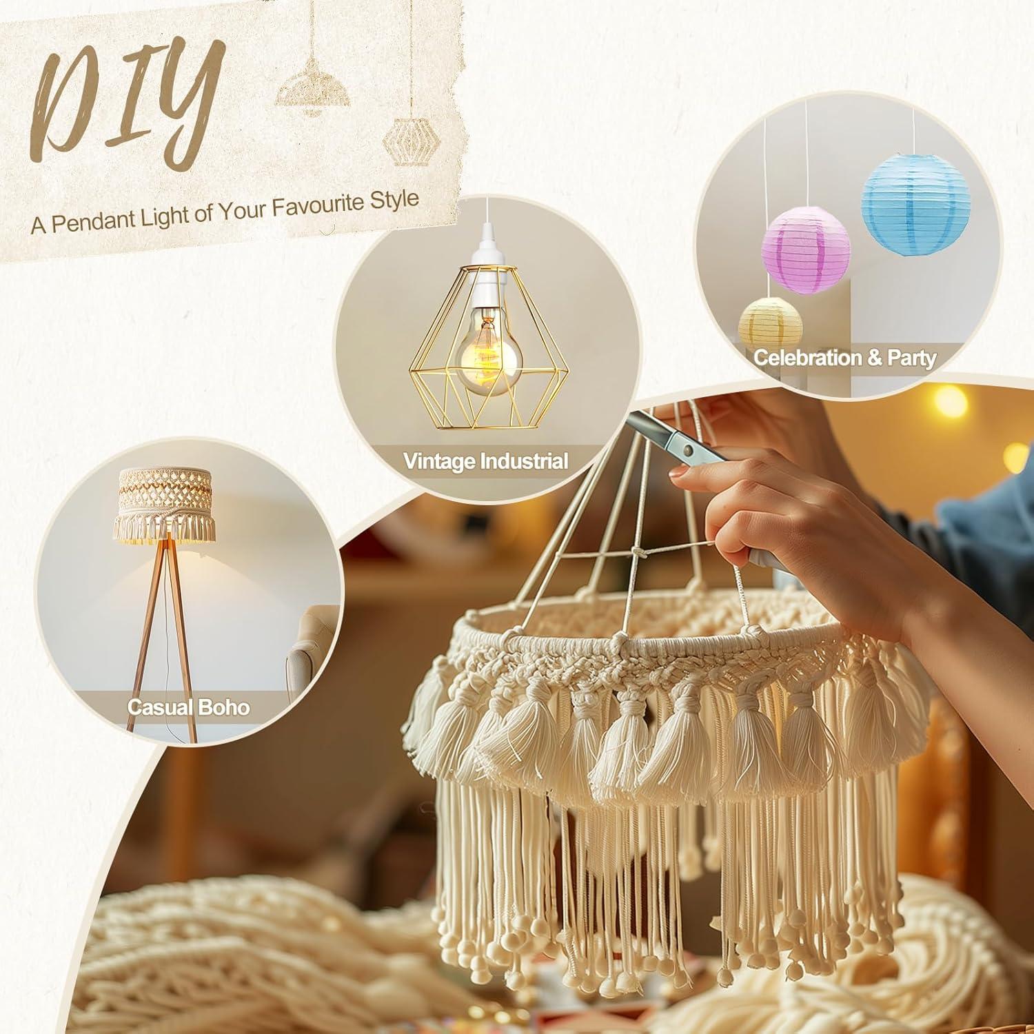 Cable de Extensión Colgante DiCUNO E26 6m con Interruptor - Paquete de 2