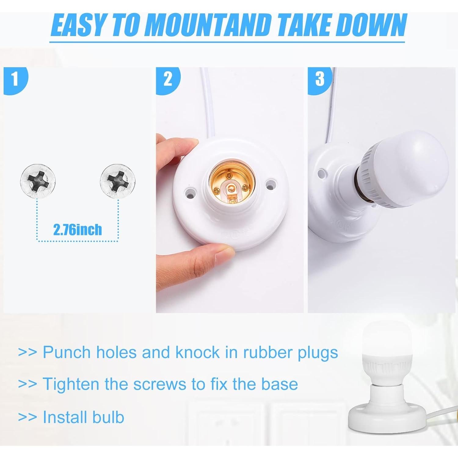 Portalámpara E26/E27 Aroakko 3m con Interruptor 150W