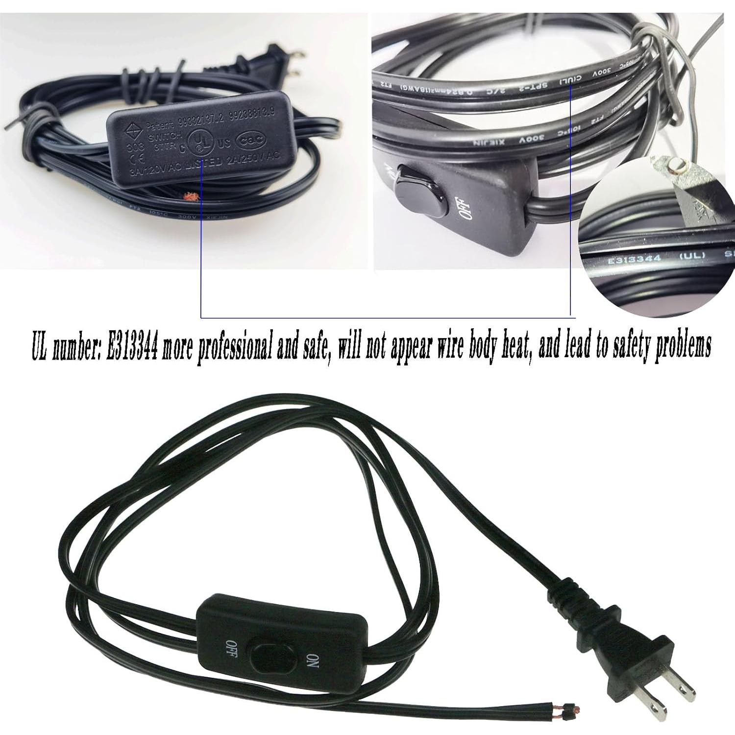 Cable de Lámpara 3 Metros con Interruptor 18AWG HBFBZM