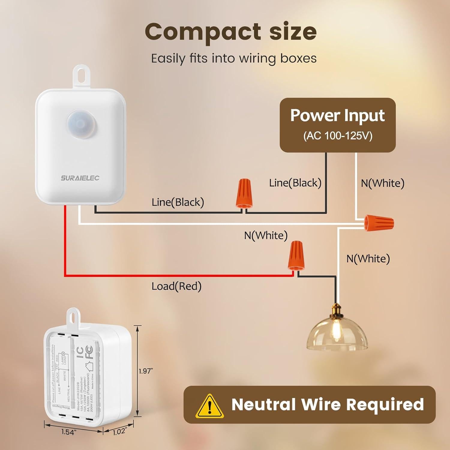Kit Interruptor Luz Inalámbrico SURAIELEC 15A 30.48m RF