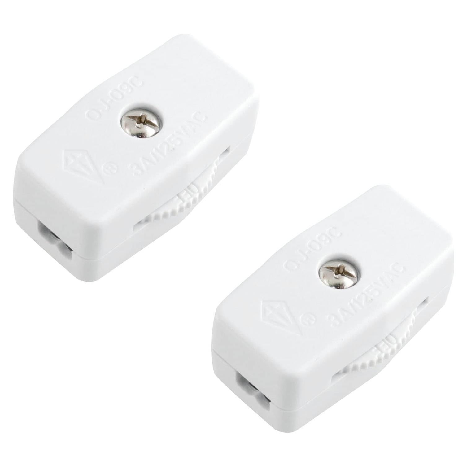 Interruptor de Cable Rotativo Blanco JJHXSM SPT-2 2 Pcs