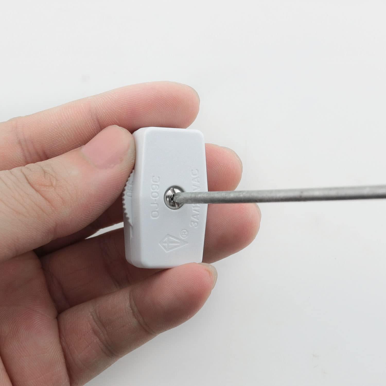 Interruptor de Cable Rotativo Blanco JJHXSM SPT-2 2 Pcs