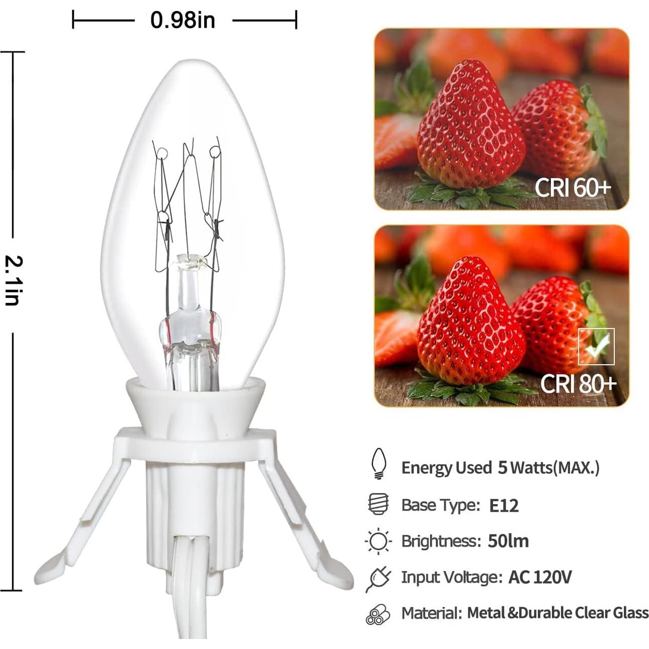 Juego de 4 Cuerdas de Luz C7 Goothy 1.83m con Bombillas
