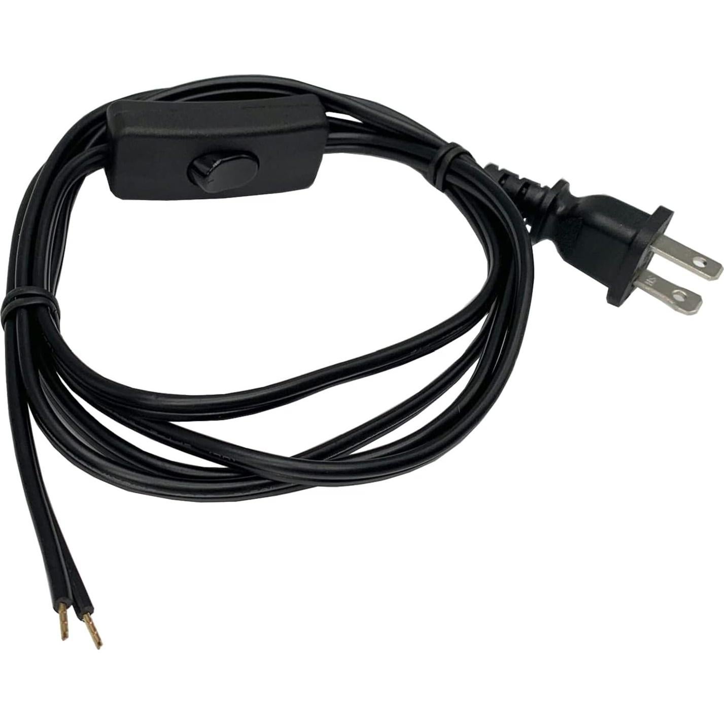 Cable de lámpara con interruptor 1.83m LPins negro 18 AWG