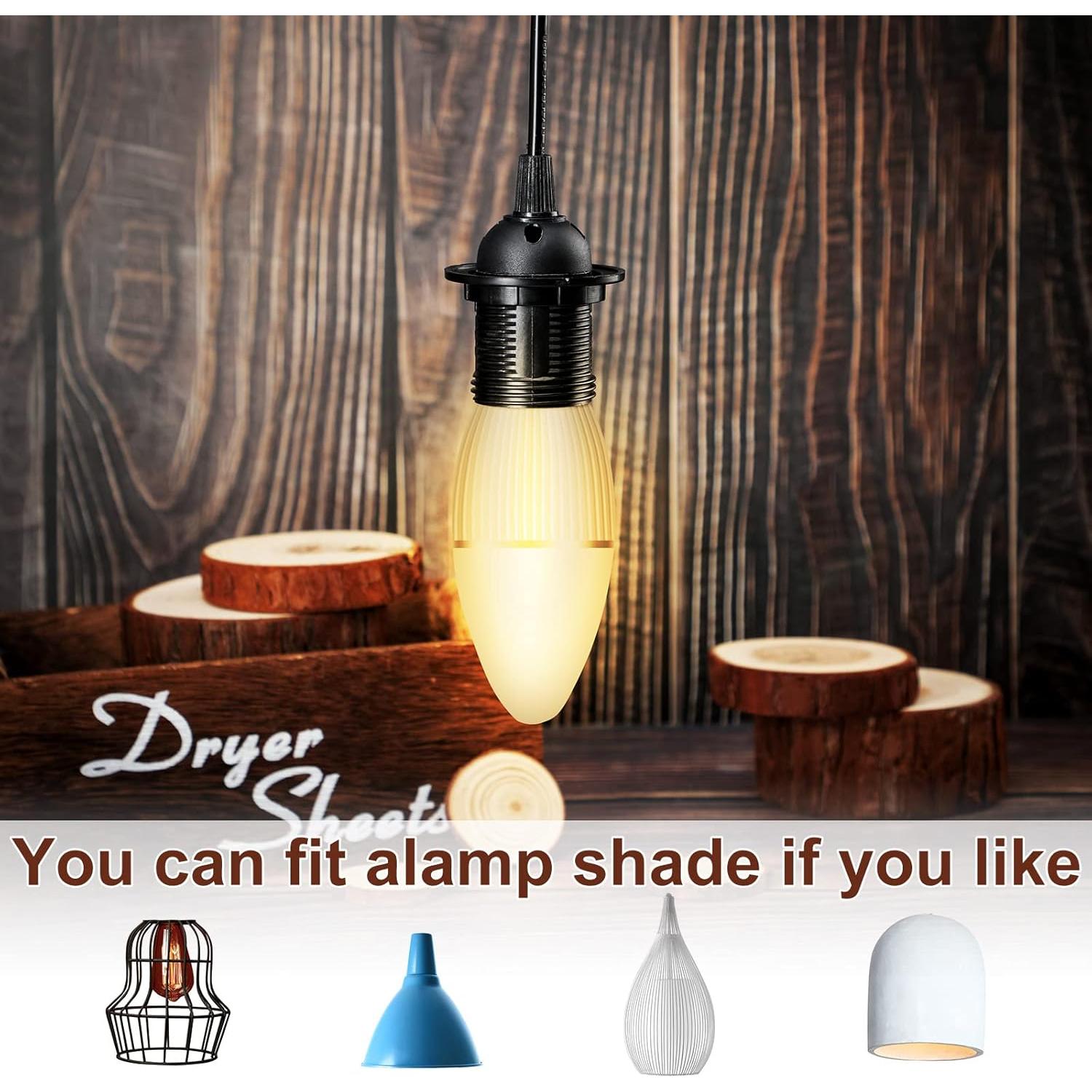 Kit de Cable de Luz Colgante Reginary 6 Piezas E27 4.5m Negro