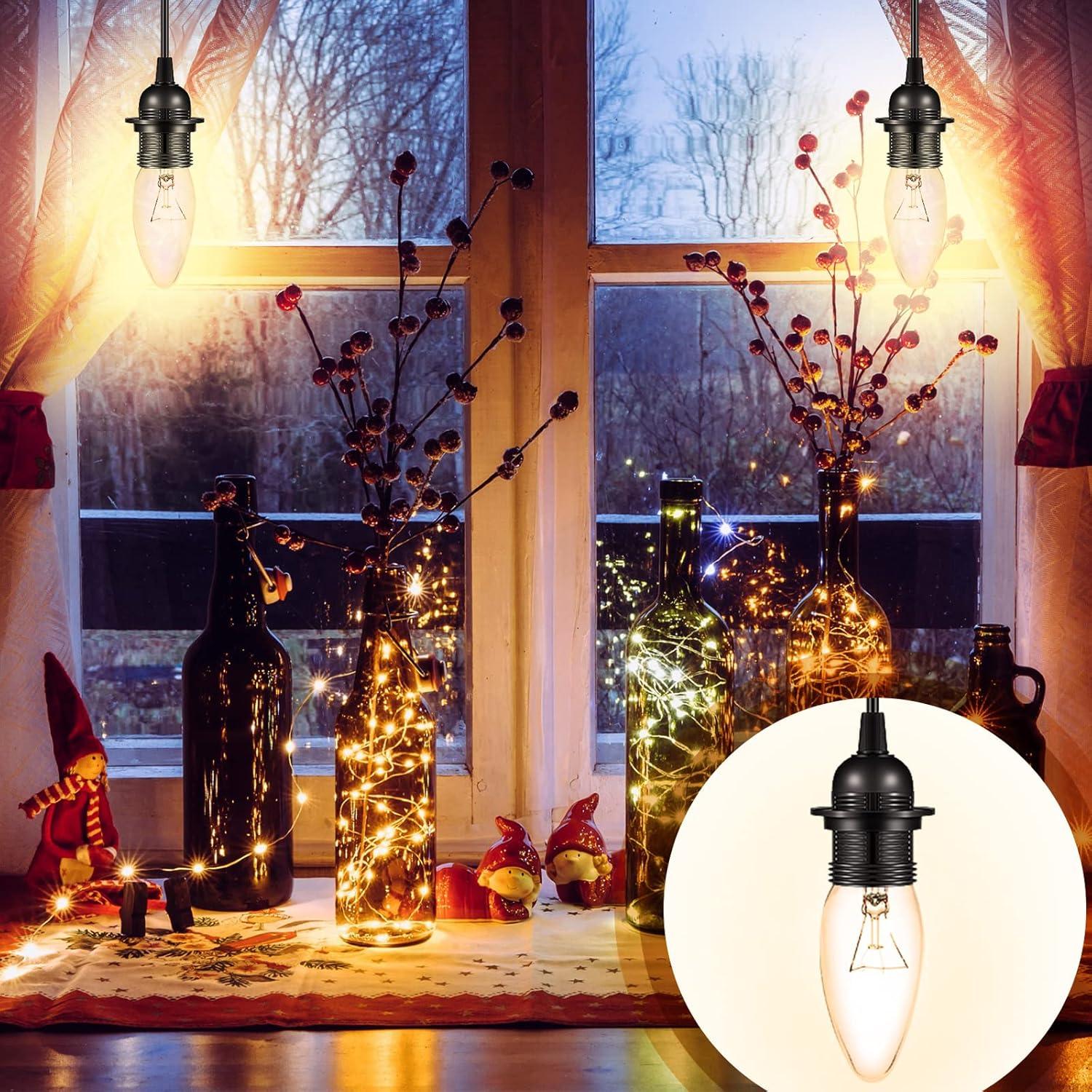 Kit de Cable de Luz Colgante Reginary 6 Piezas E27 4.5m Negro