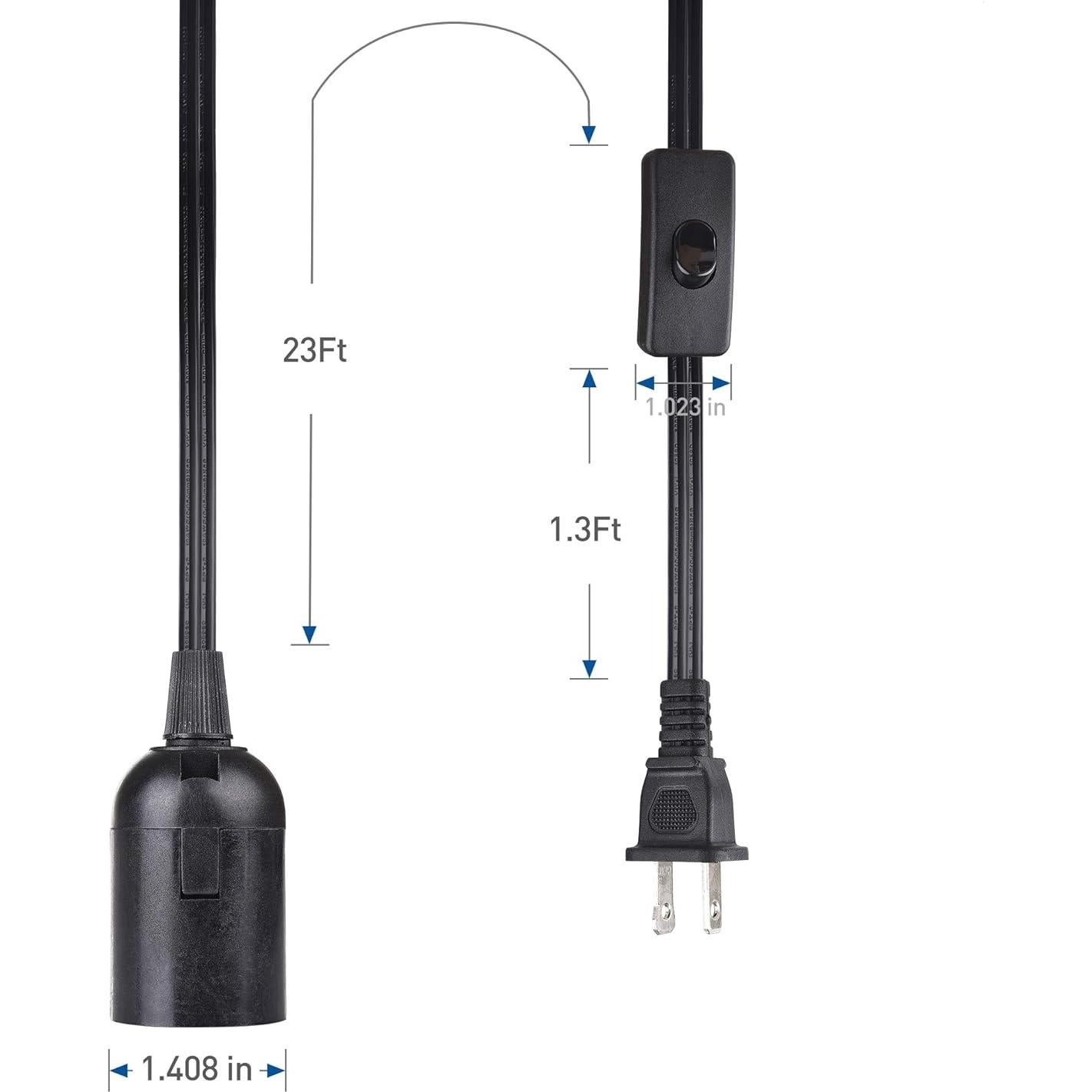 Cable de Luz Colgante con Interruptor Cable Matters 7.62m Negro