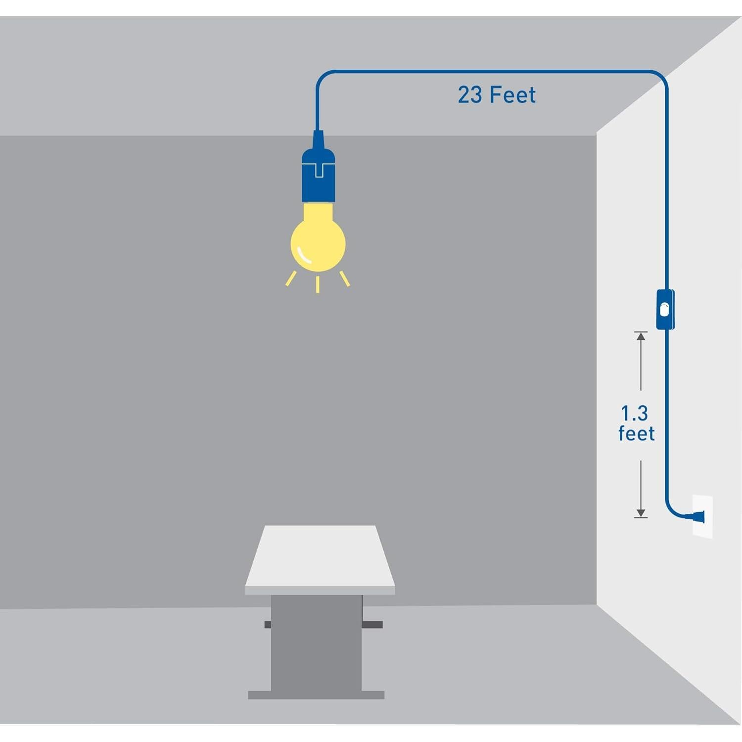 Cable de Luz Colgante con Interruptor Cable Matters 7.62m Negro