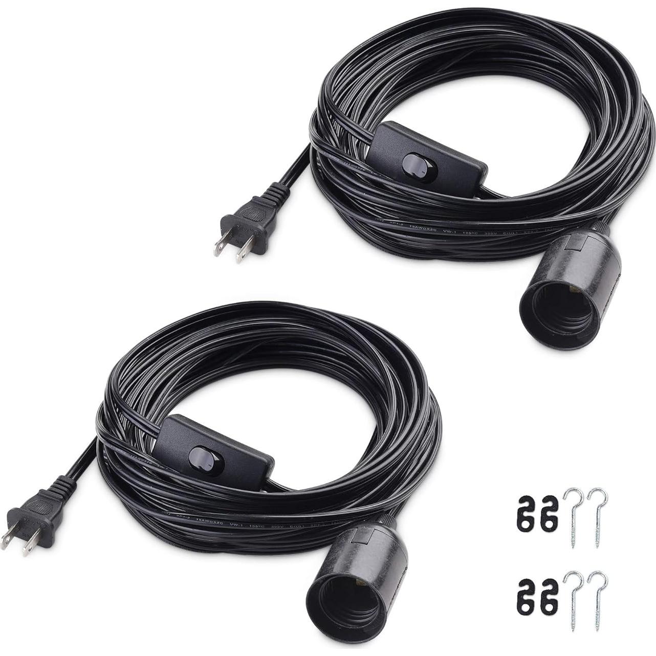 Cable de Luz Colgante con Interruptor Cable Matters 7.62m Negro