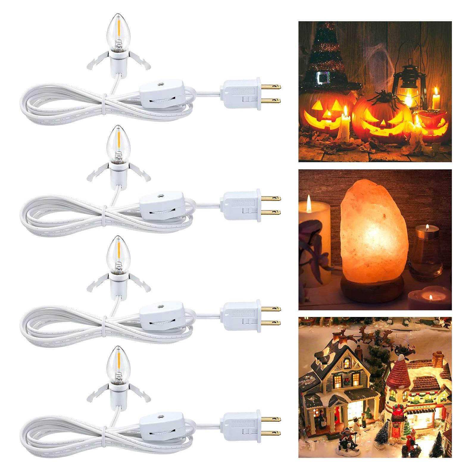 Cordón de Accesorio BesLowe con Bombilla LED 1.83m - 4 Paquetes