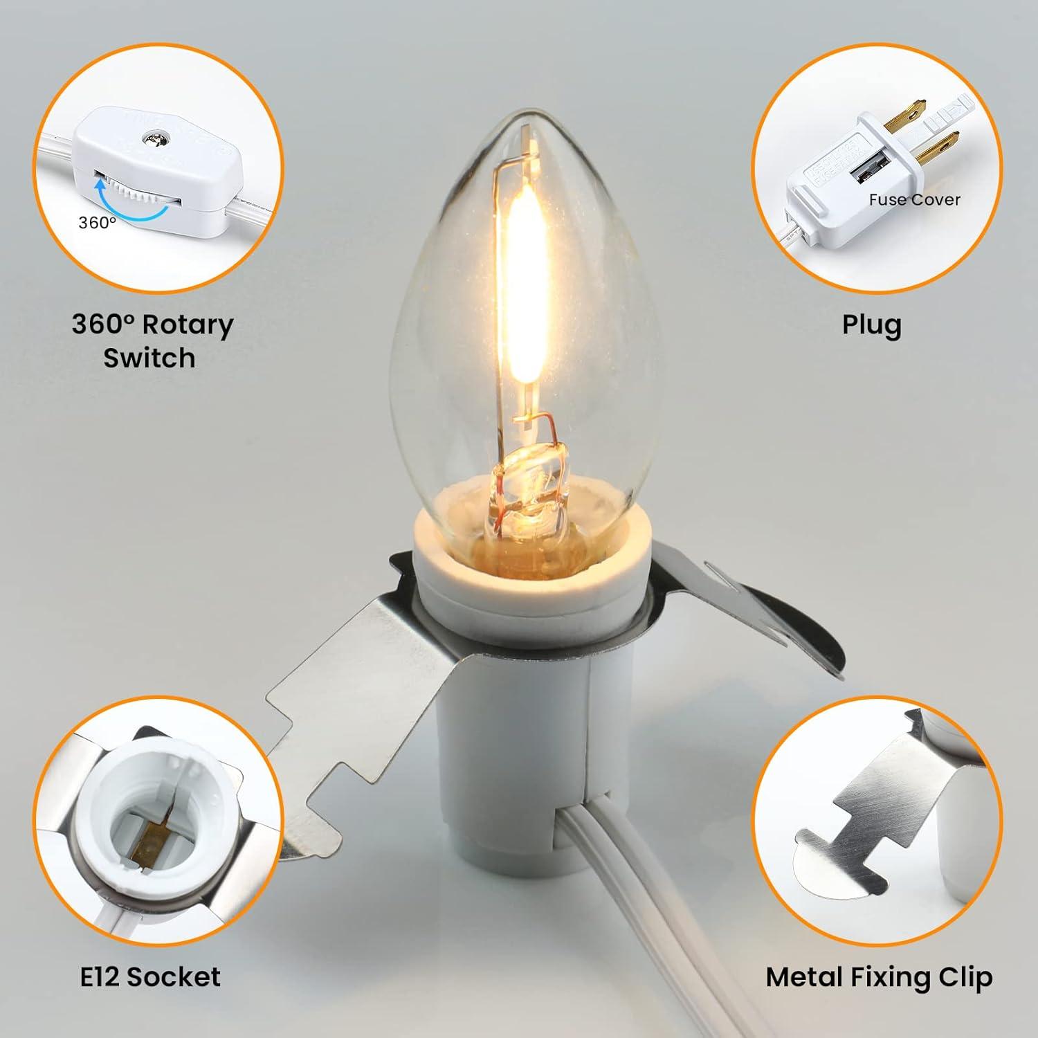 Cordón de Accesorio BesLowe con Bombilla LED 1.83m - 4 Paquetes