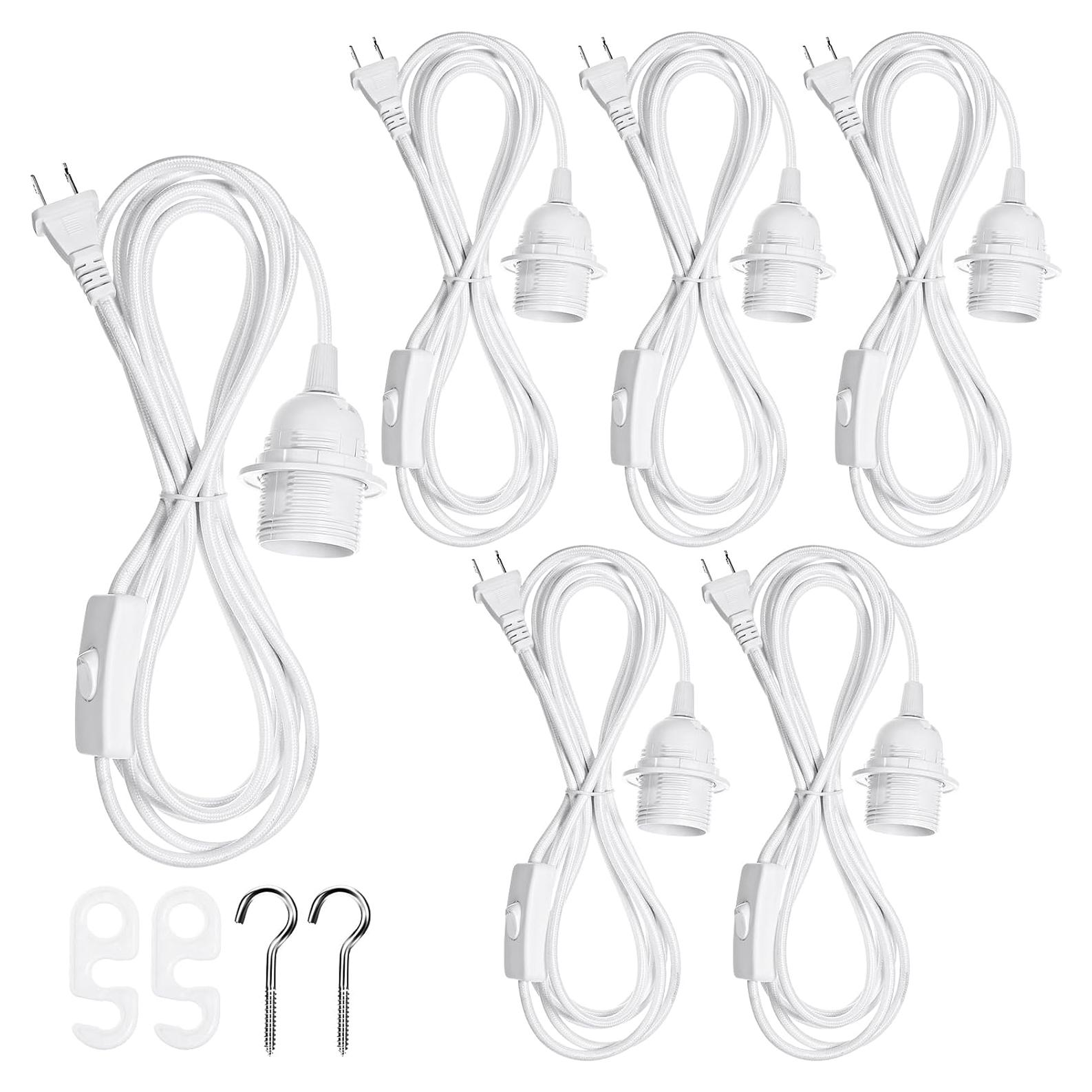 Kit de Luz Colgante Hortsun E26/E27 6 Paquetes 3.6m Blanco