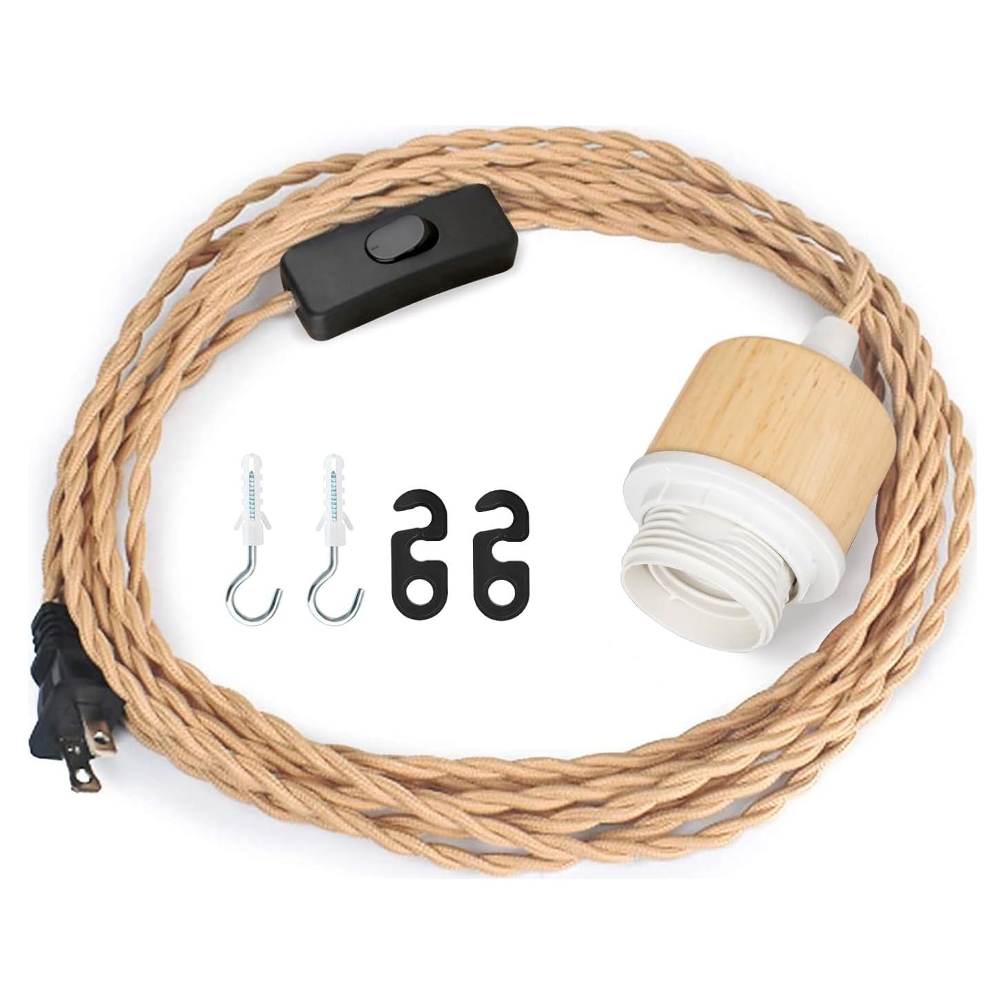 Cuerda de luz colgante Zevnico 4.57m con anillo y enchufe