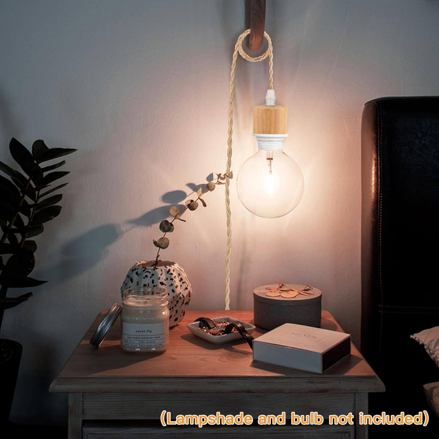 Cuerda de luz colgante Zevnico 4.57m con anillo y enchufe