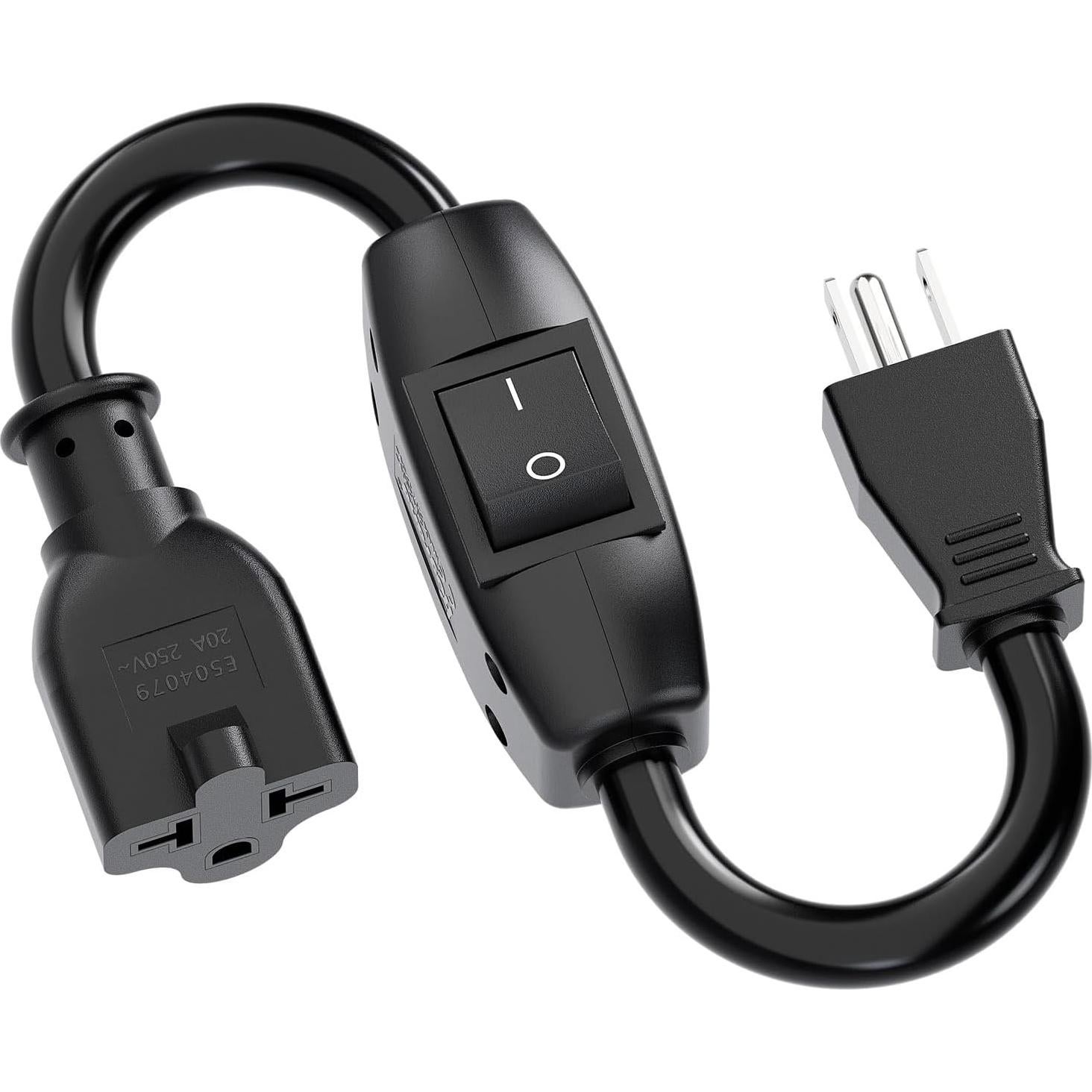 Cable de Extensión 12AWG PluGrand 32CM con Interruptor On/Off