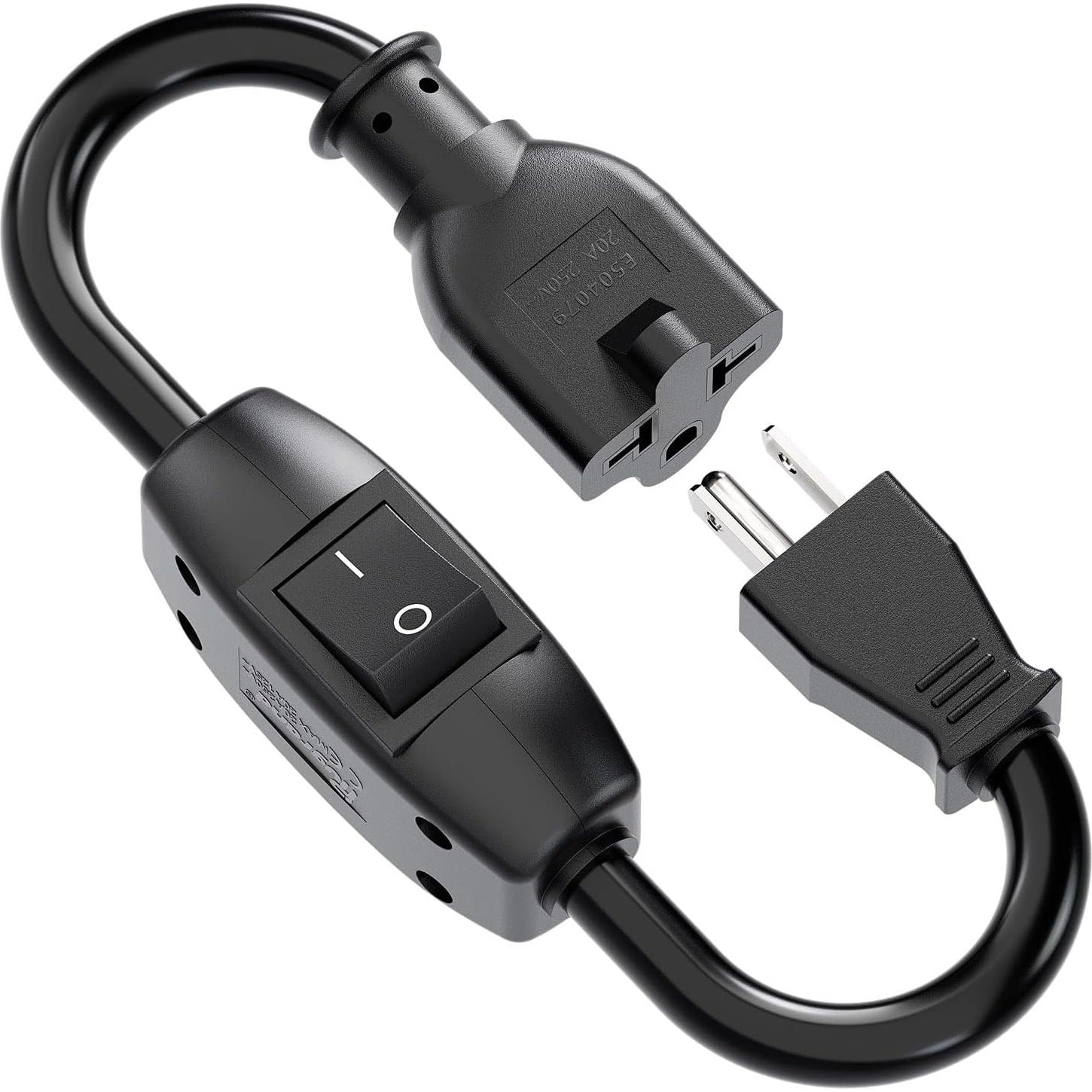 Cable de Extensión 12AWG PluGrand 32CM con Interruptor On/Off