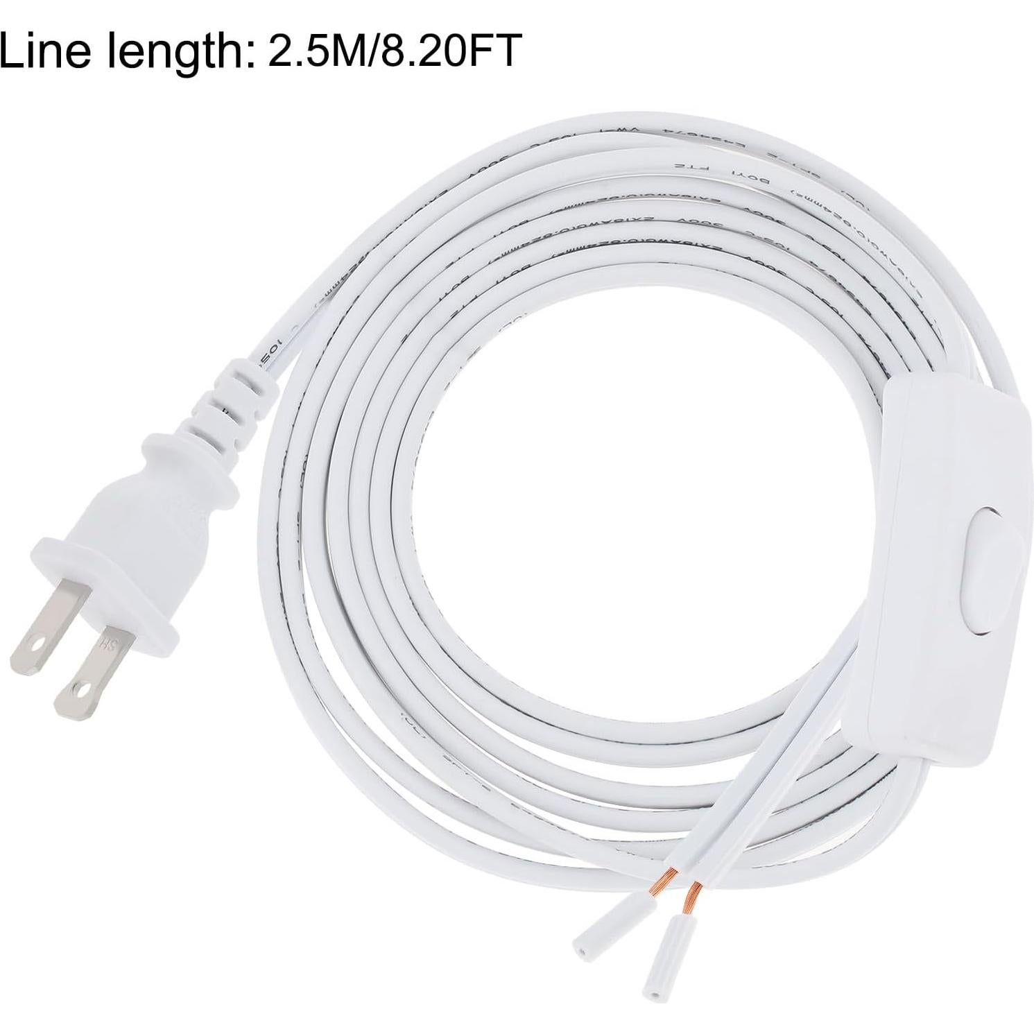 Cable de Lámpara 2.5M RTNLIT con Interruptor y Enchufe Blanco