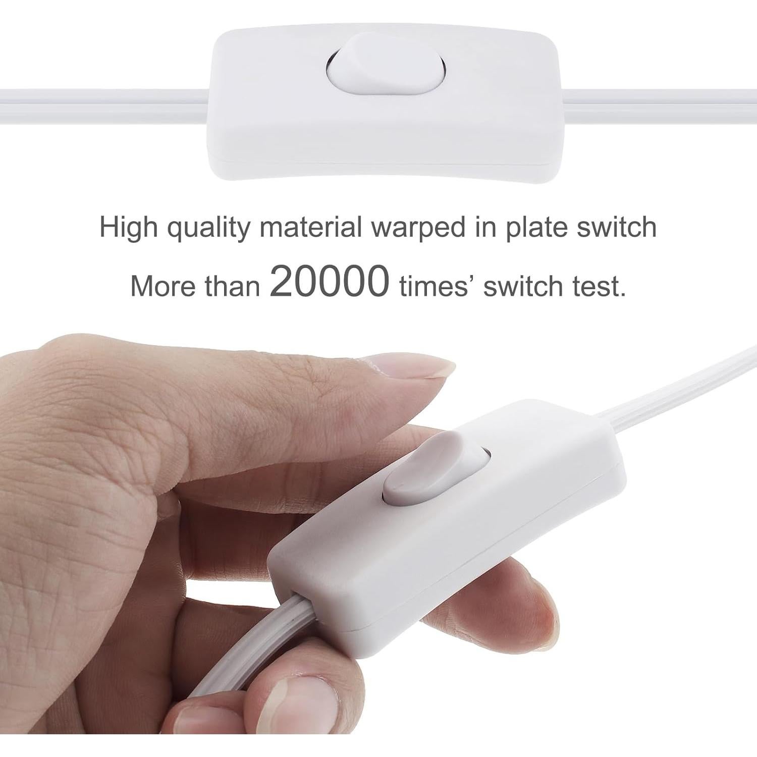 Cable de Lámpara 2.5M RTNLIT con Interruptor y Enchufe Blanco