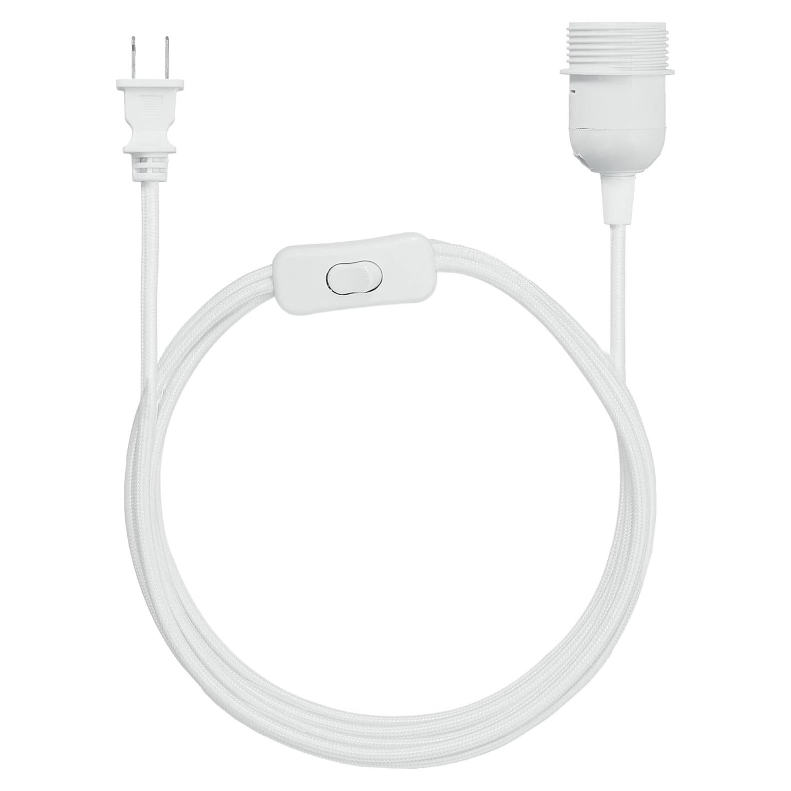 Cable de Lámpara de Techo kwmobile 6.1m E26 Blanco Tela