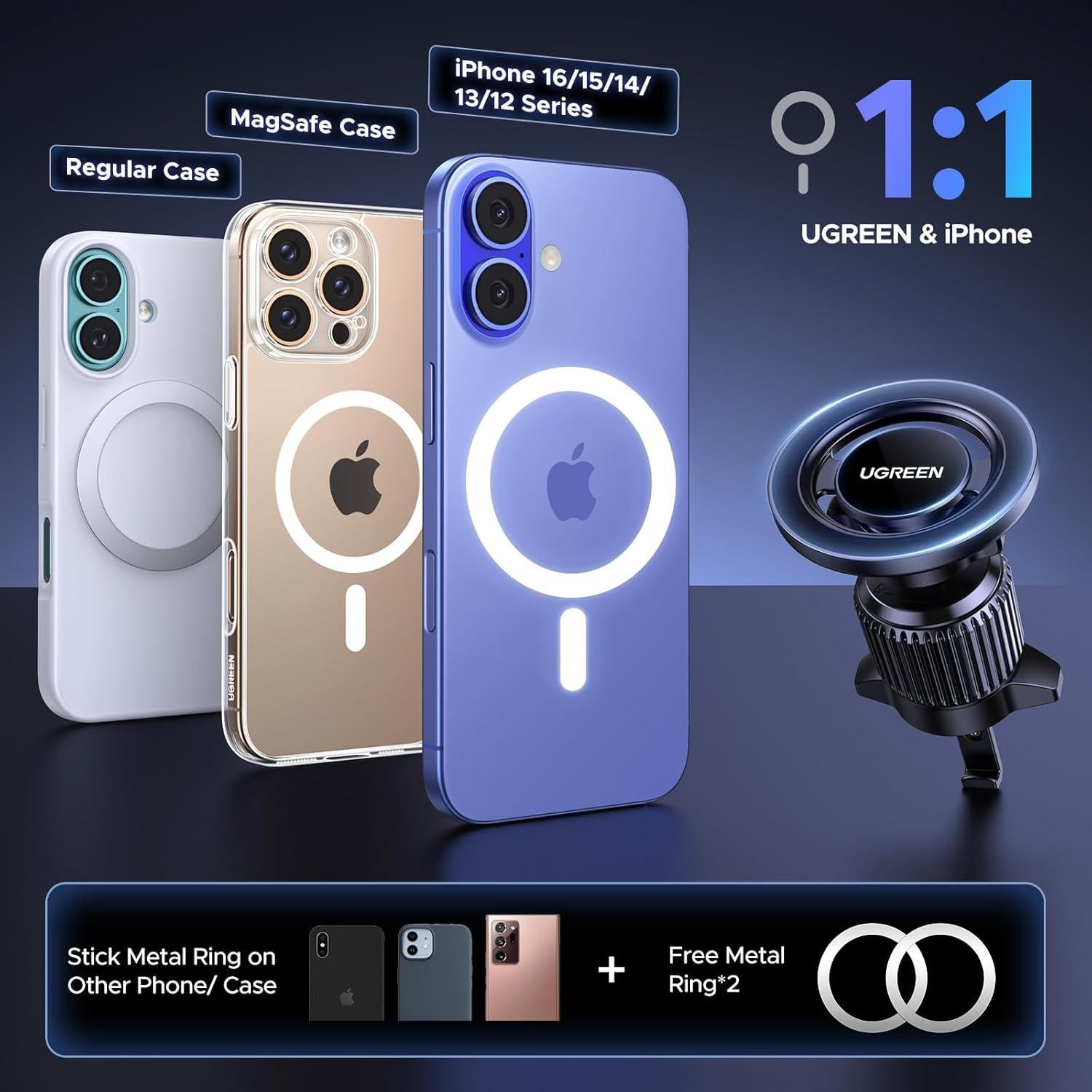 Soporte para Teléfono UGREEN Magsafe Ventilación Negro