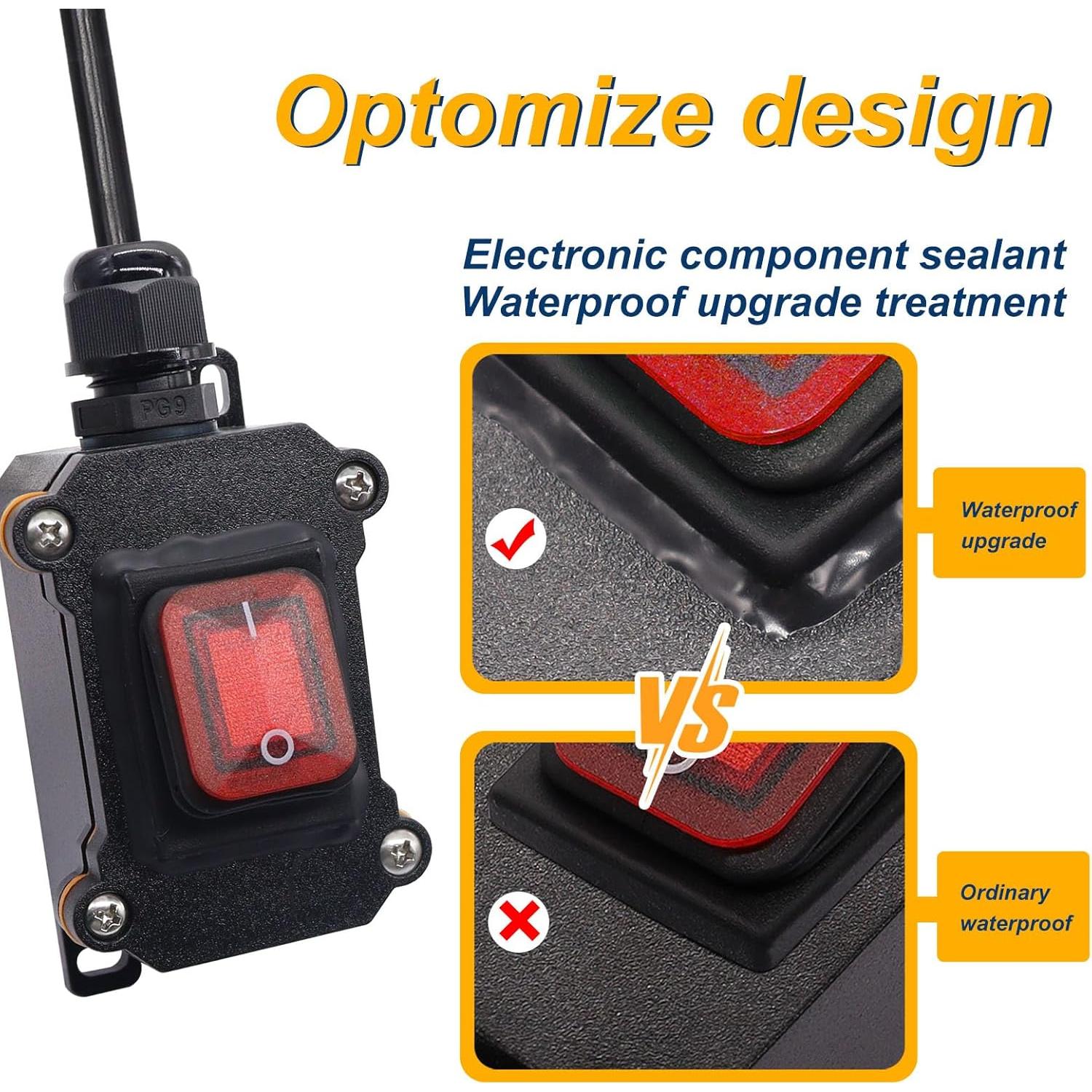Cable de Extensión con Interruptor On/Off Weideer 1.2m IP67