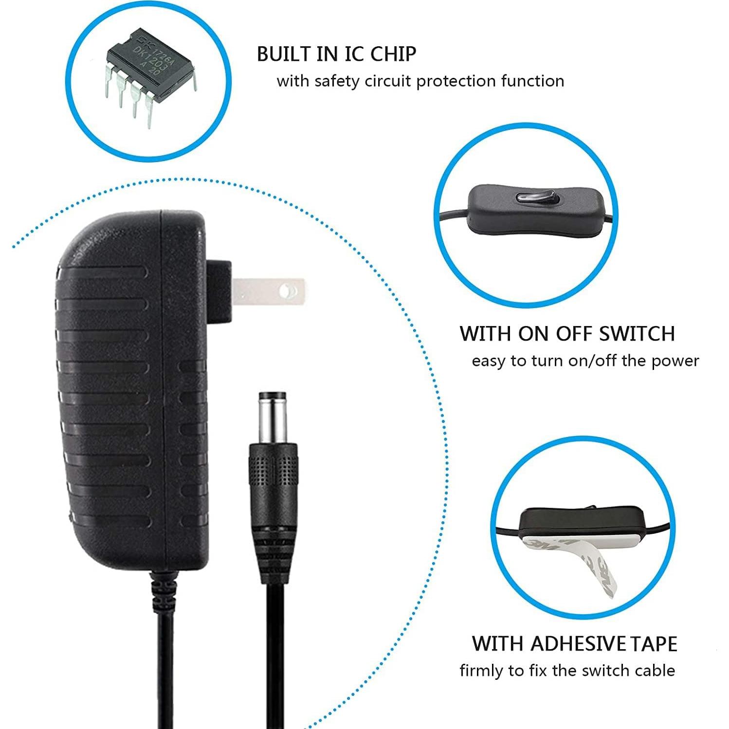 Adaptador de Alimentación DC 12V ShenBY 12W con Interruptor