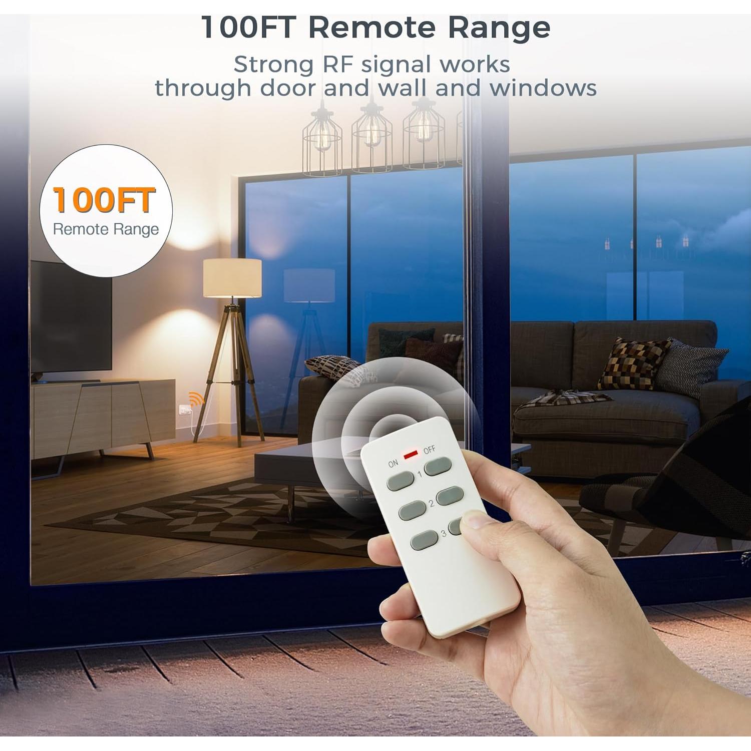 Enchufe Eléctrico Inalámbrico TESSAN con Control Remoto 15A