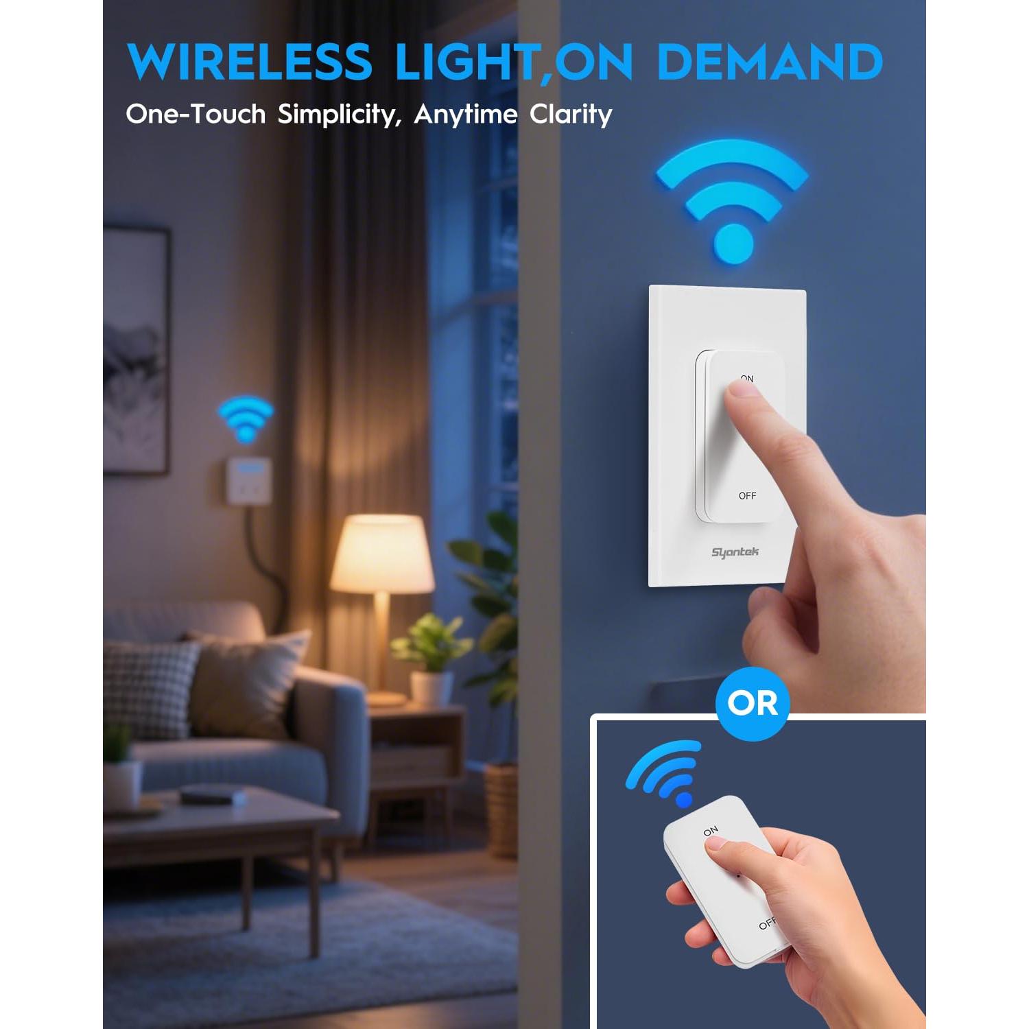 Enchufe de Control Remoto Syantek 15A 200FT Inalámbrico