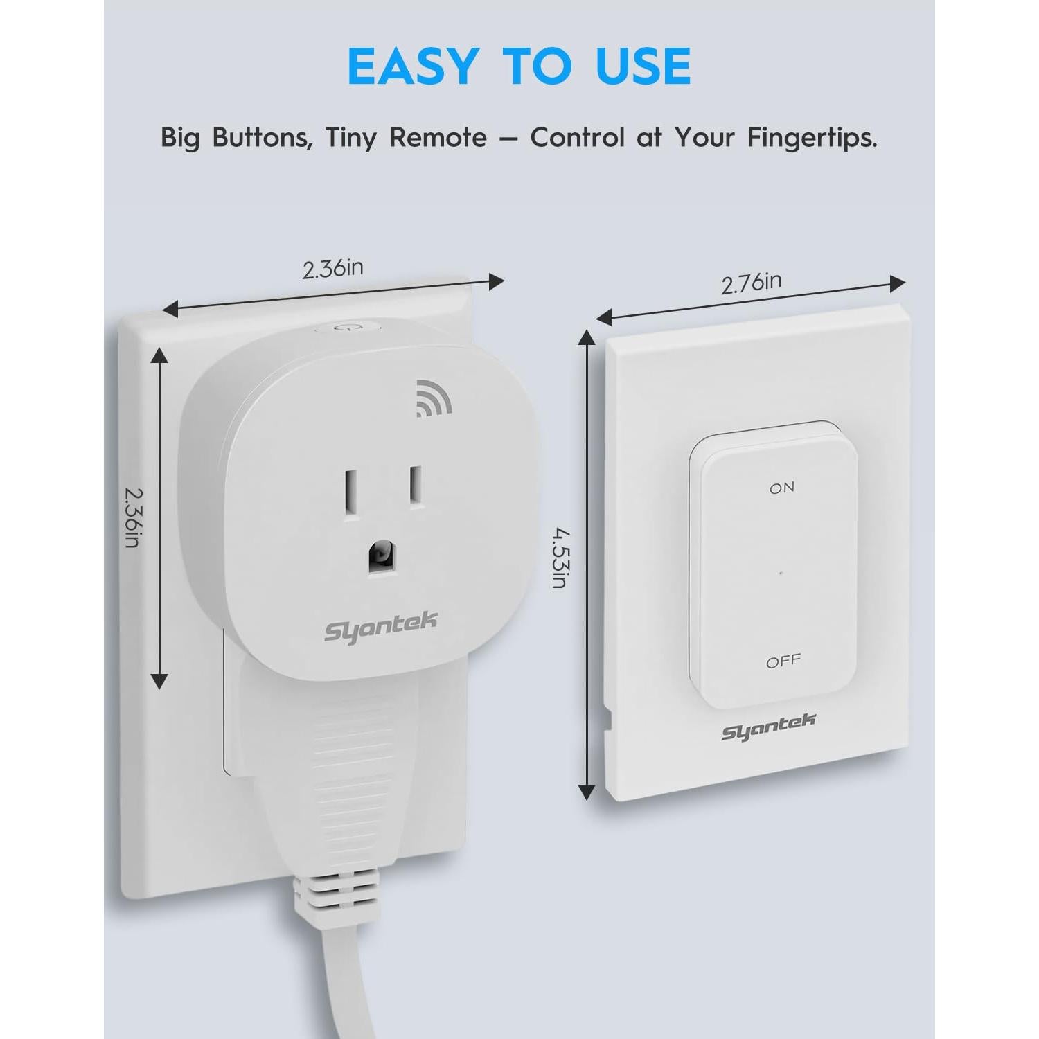Enchufe de Control Remoto Syantek 15A 200FT Inalámbrico