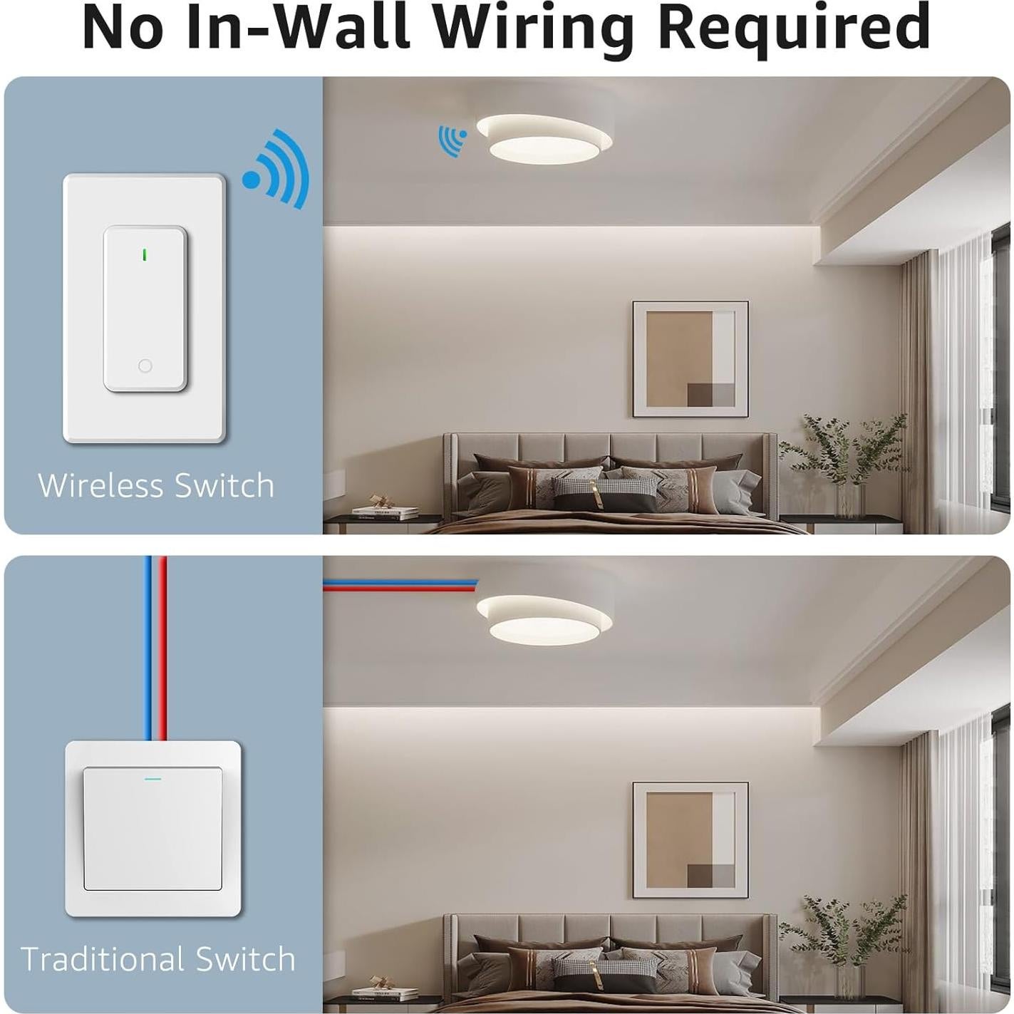 Kit Interruptor de Luz Inalámbrico NineLeaf SW-AK2 1300ft