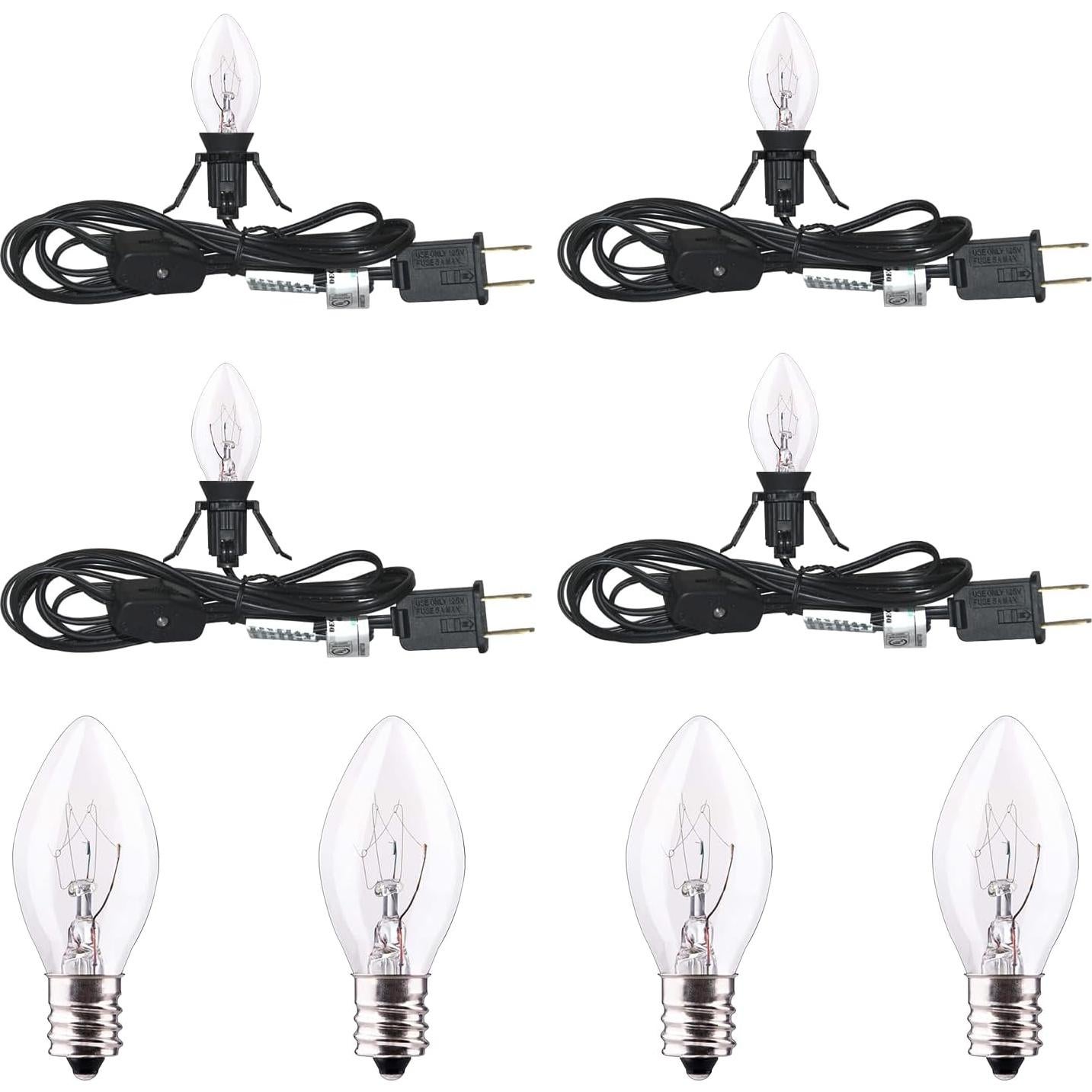 Cables de Accesorio Negro SOTOPOO con 8 Bombillas C7 1.83m