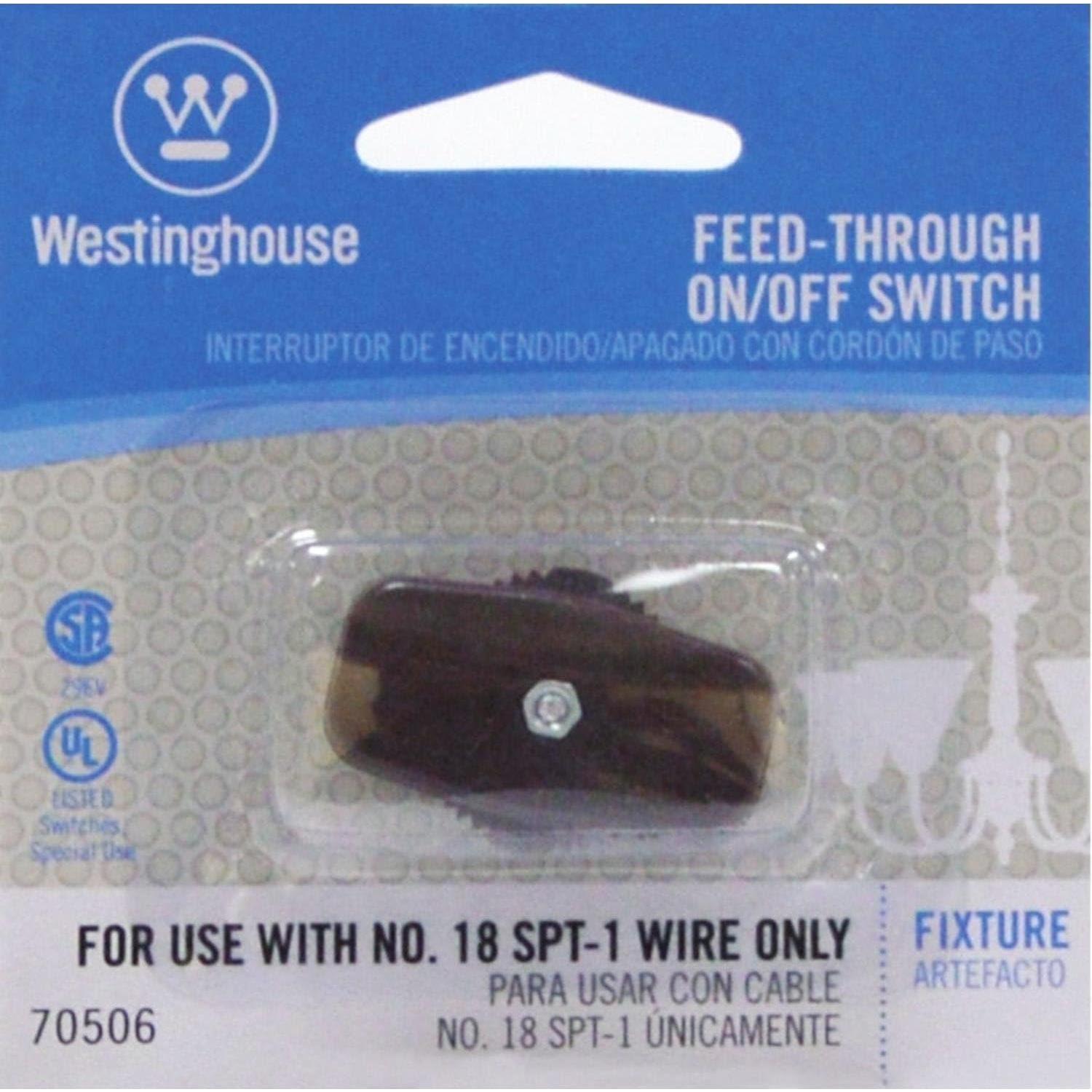 Interruptor de paso On/Off Westinghouse 7050600 Marrón 3A