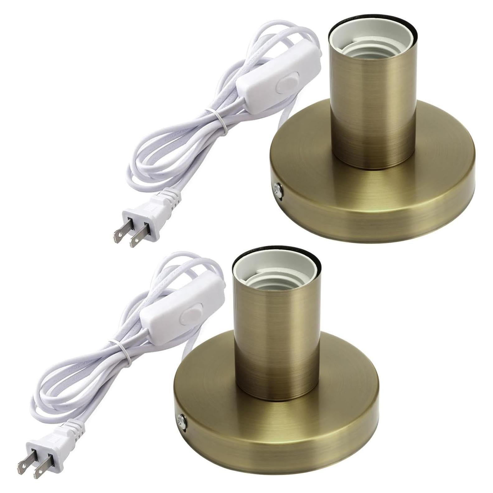 Base de Lámpara de Escritorio Tuanse 2 Pcs Metal Pulido E26 E27