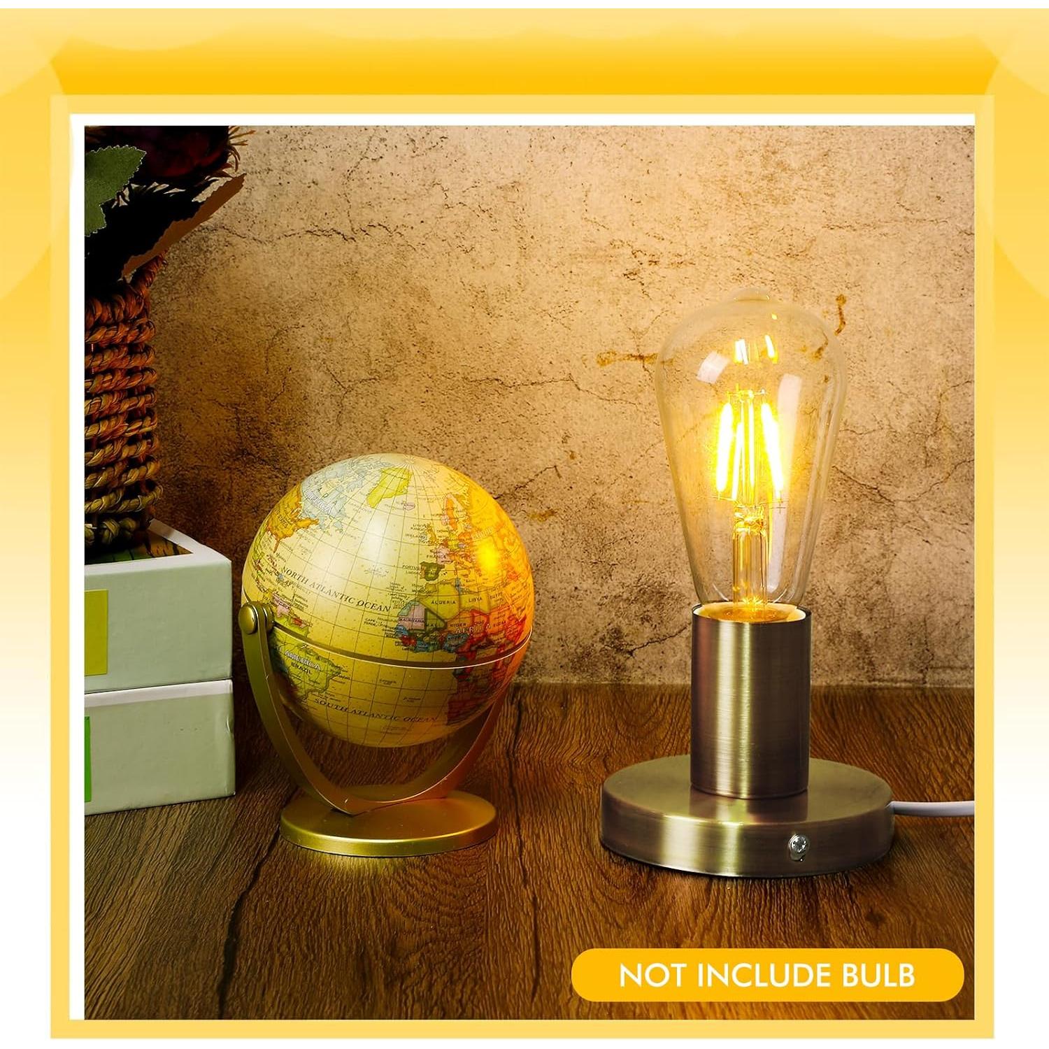 Base de Lámpara de Escritorio Tuanse 2 Pcs Metal Pulido E26 E27