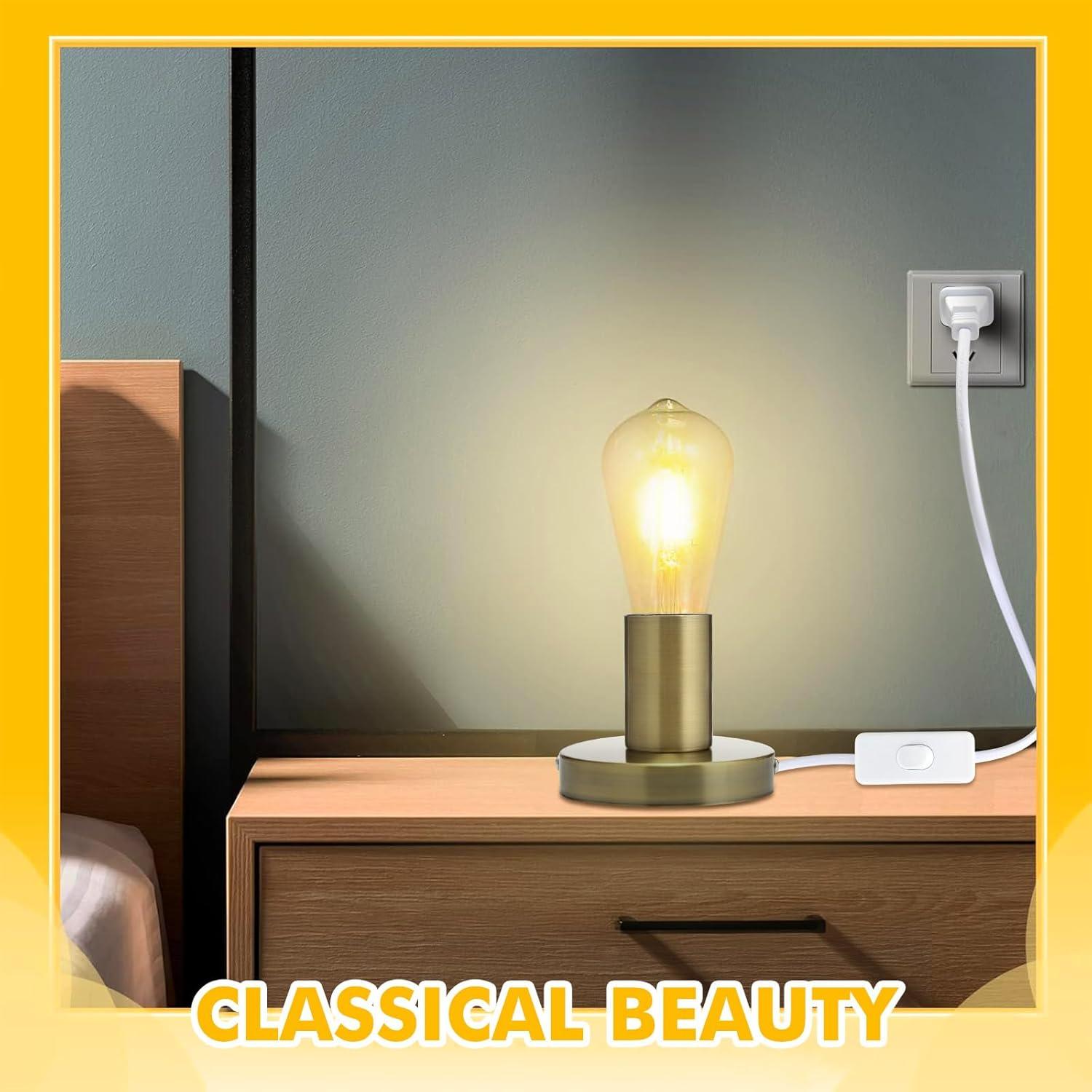 Base de Lámpara de Escritorio Tuanse 2 Pcs Metal Pulido E26 E27