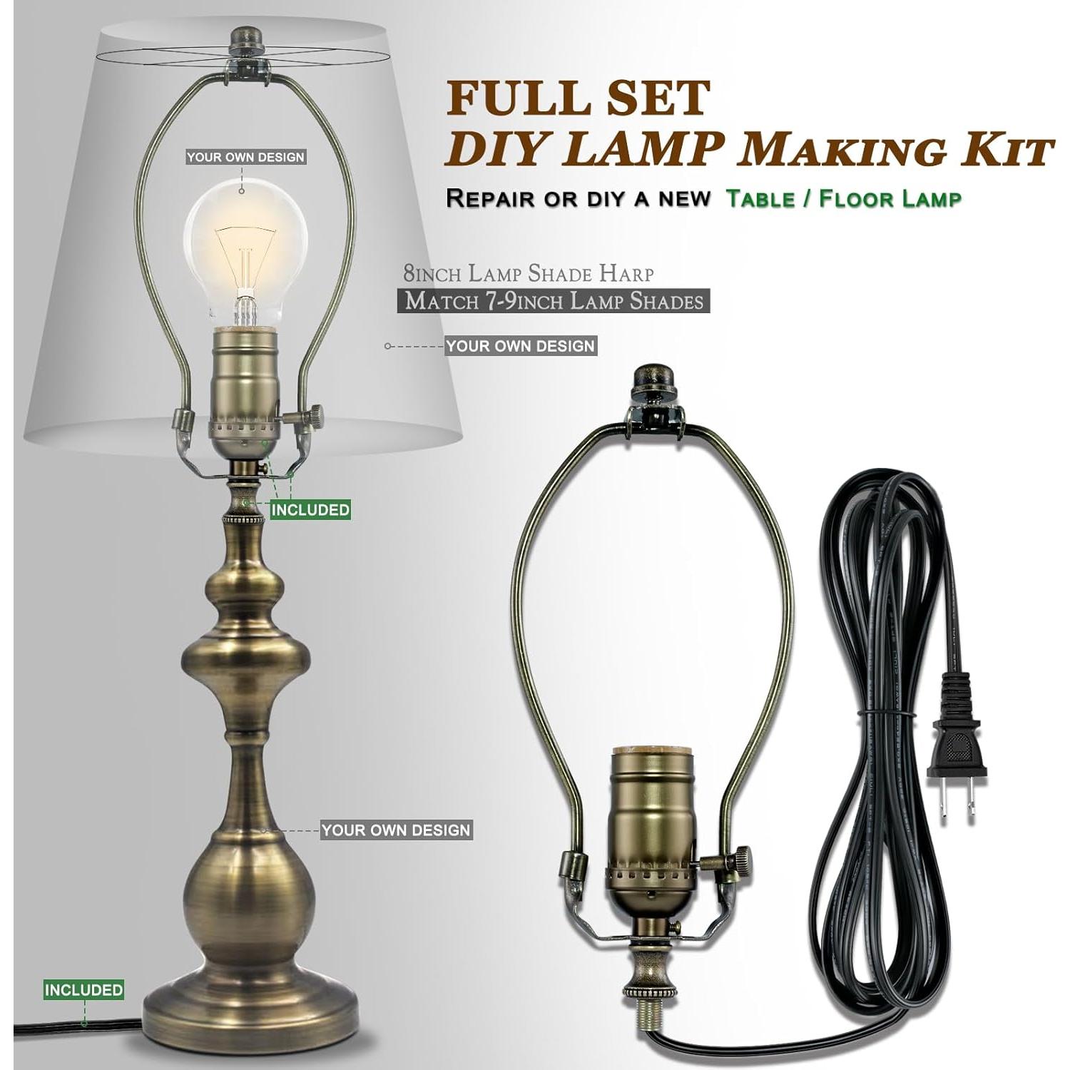 Kit de Rewire para Lámpara Emnooti - Latón Antiguo, 12 pies