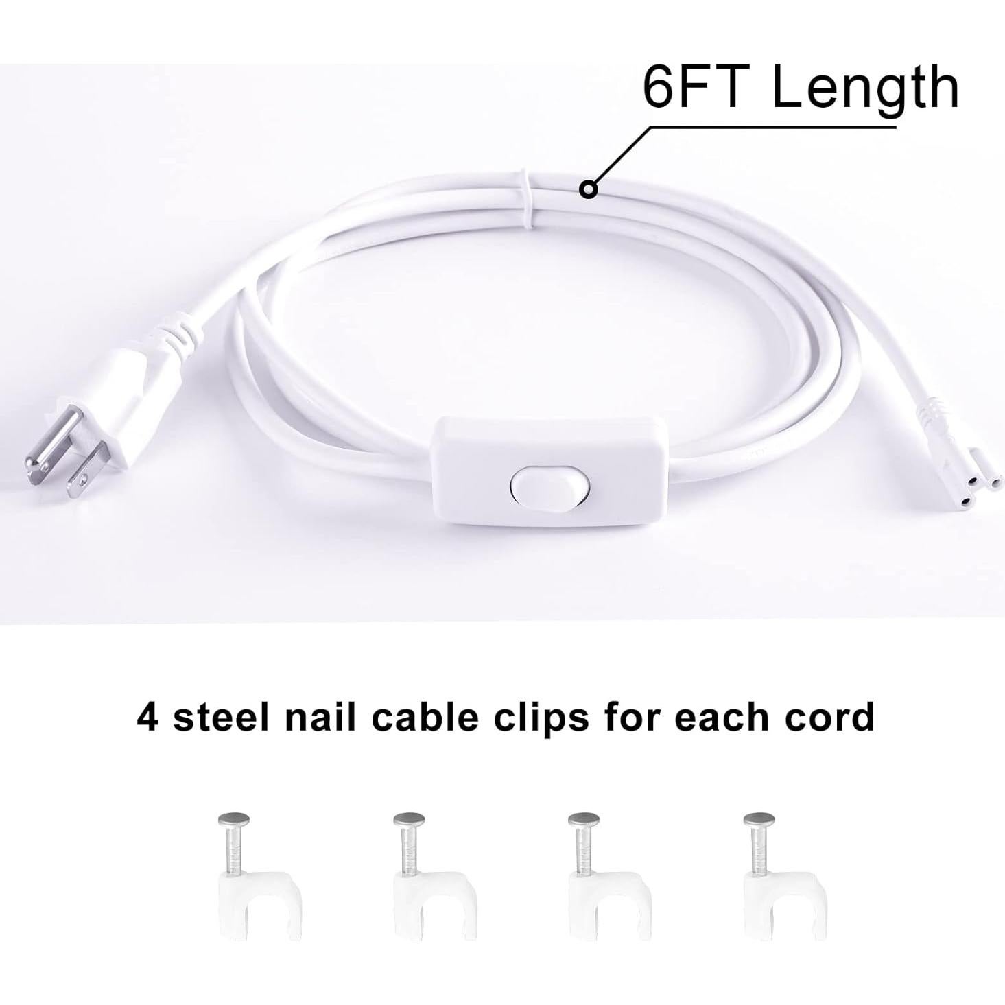 Cable de Alimentación LED T5 T8 TRLIFE 1.83m con Interruptor - 4 Paquete